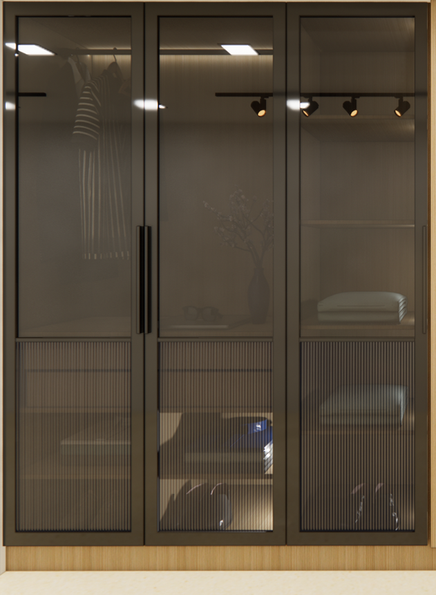 Tinted Fluted Glass Wardrobe