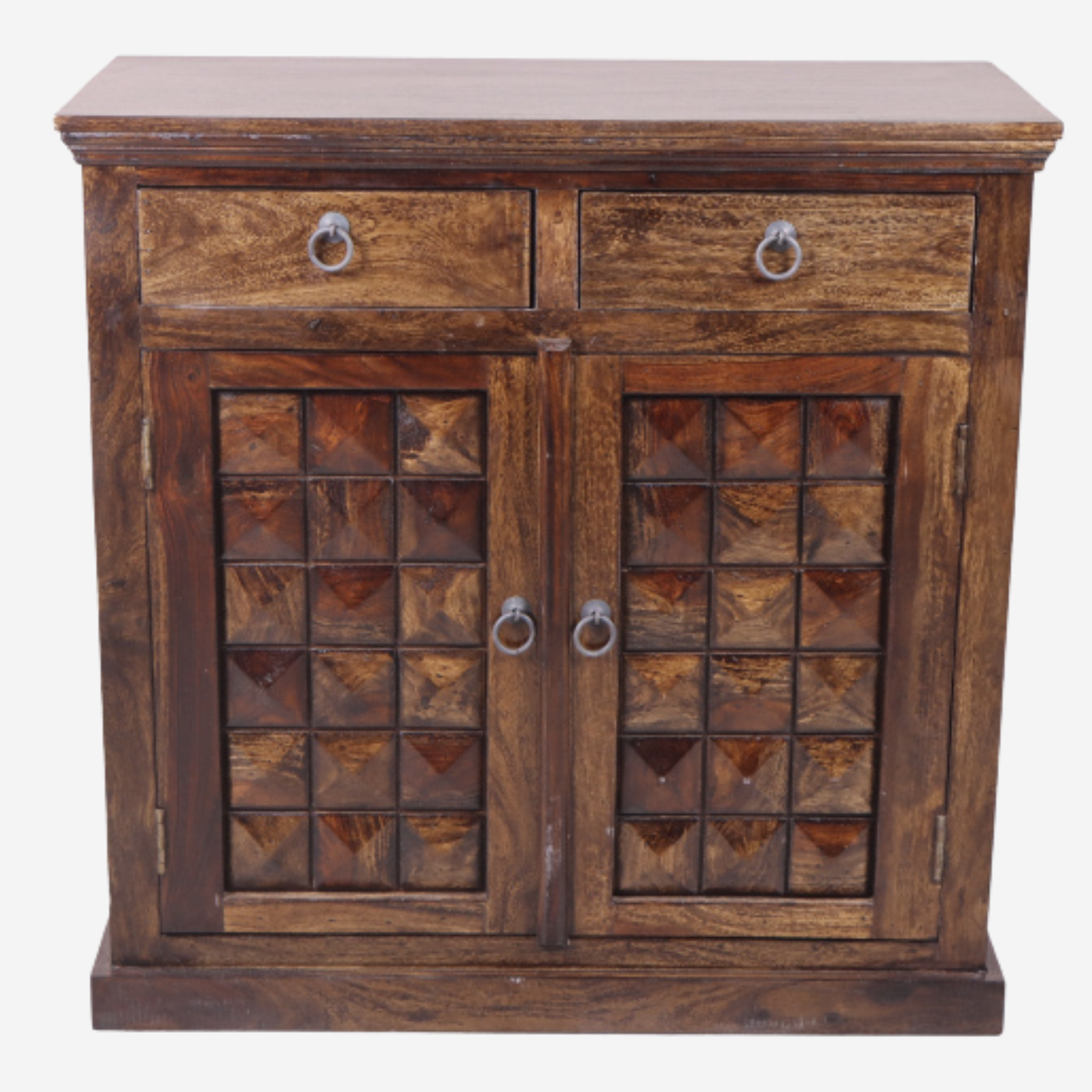 Diamond Shoerack with Two Drawer