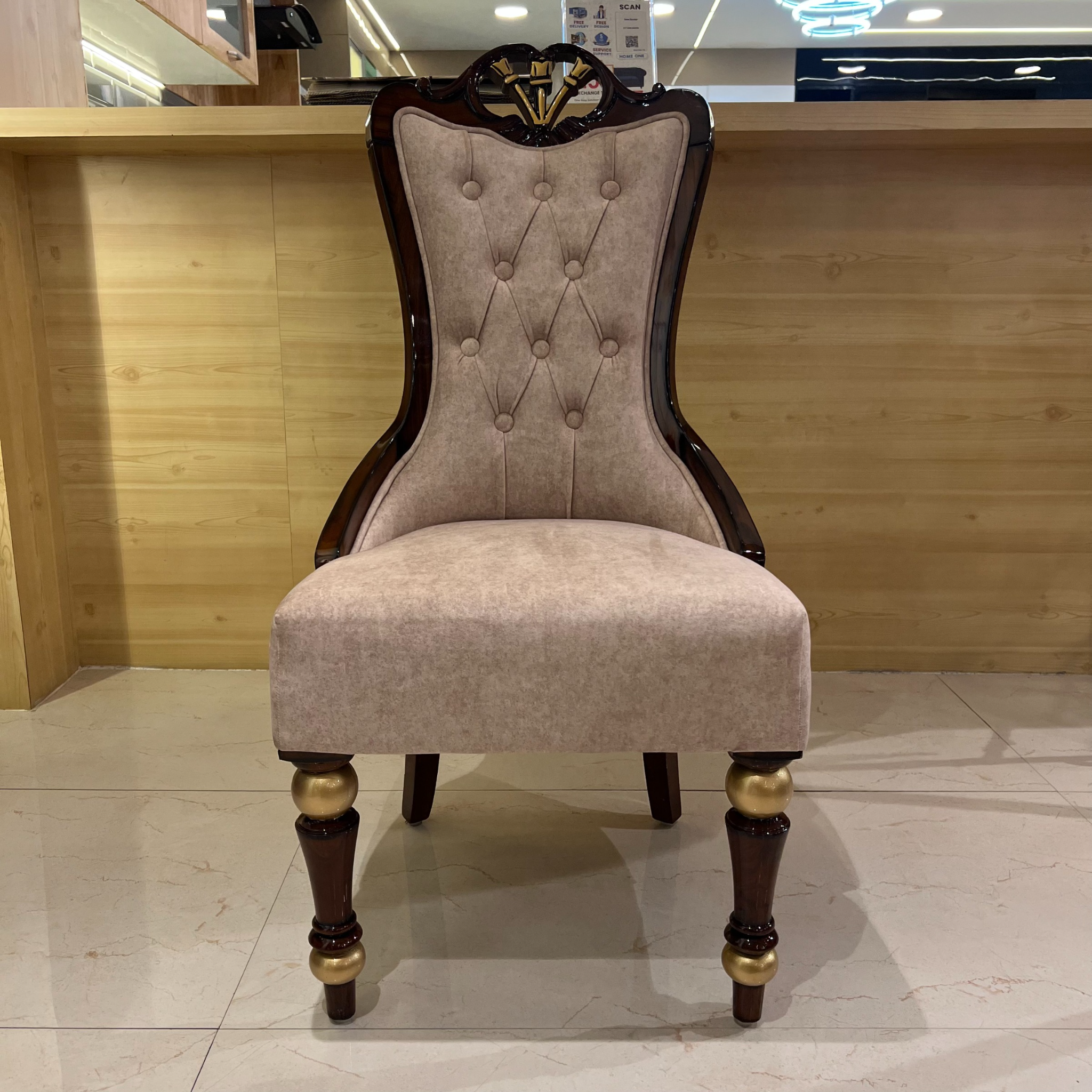 Golden Rose Dining Table with Chair