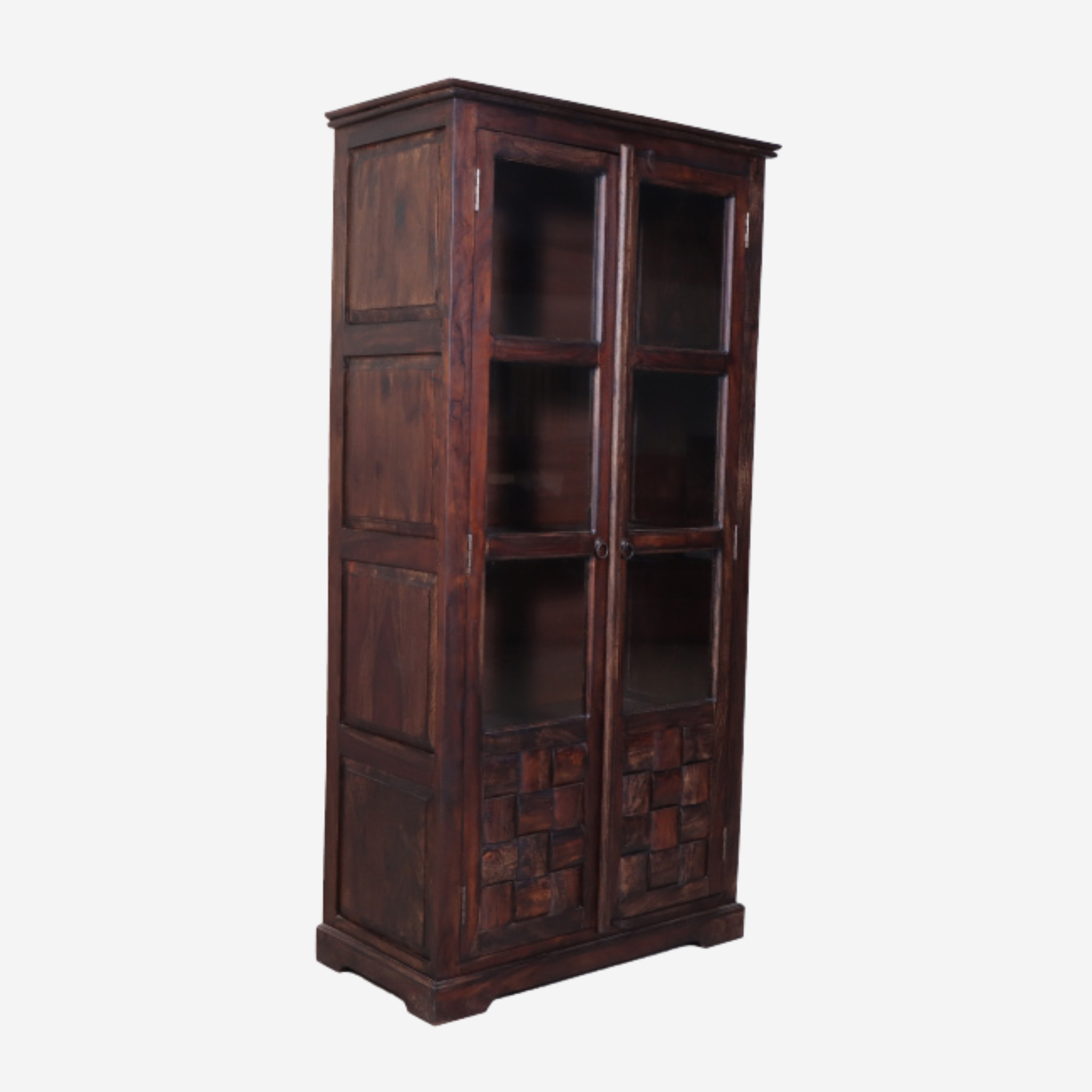 Nivaar Sheesham Wood Glass Almirah