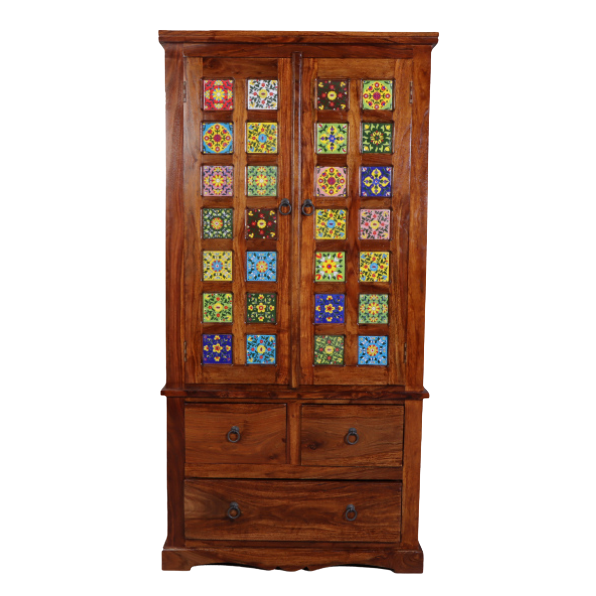 Tile Sheesham Wood Almirah