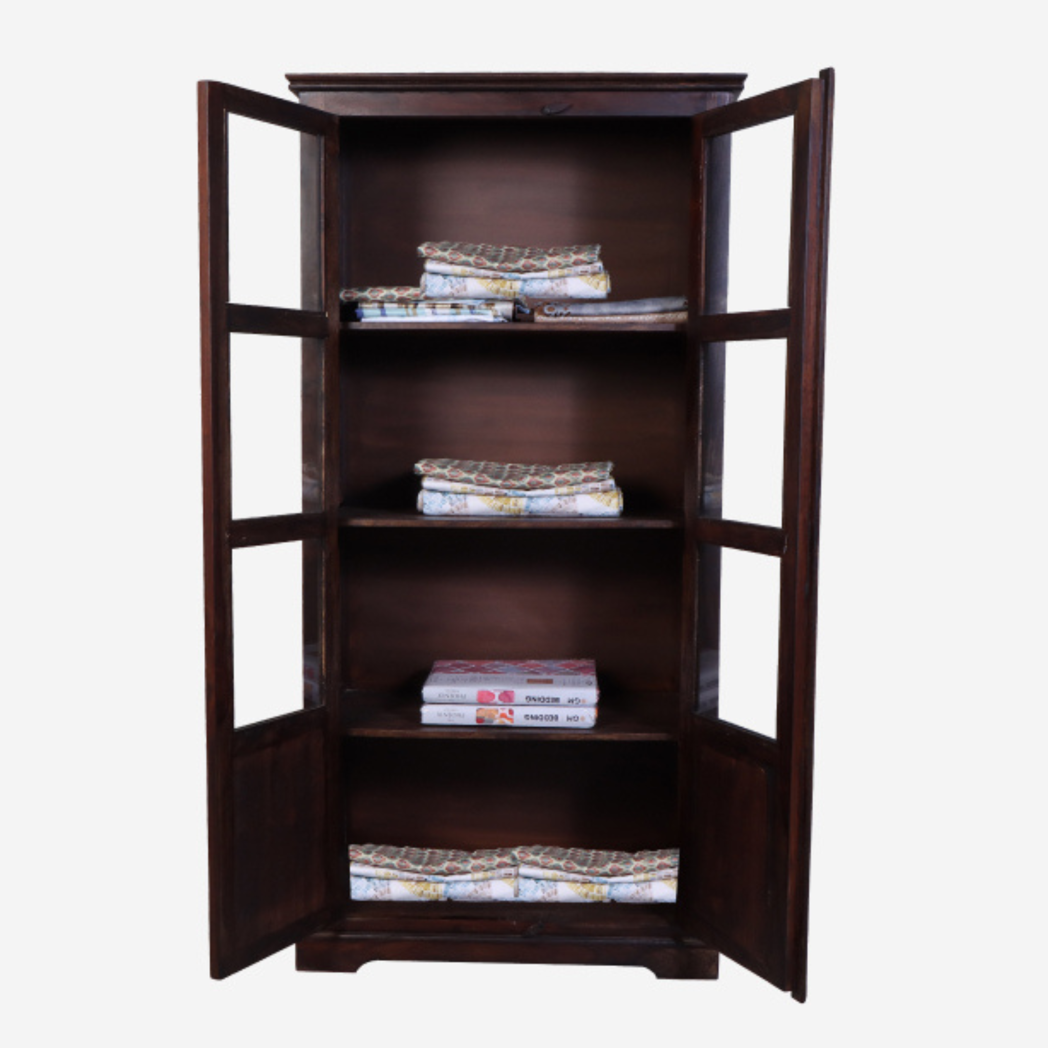 Nivaar Sheesham Wood Glass Almirah