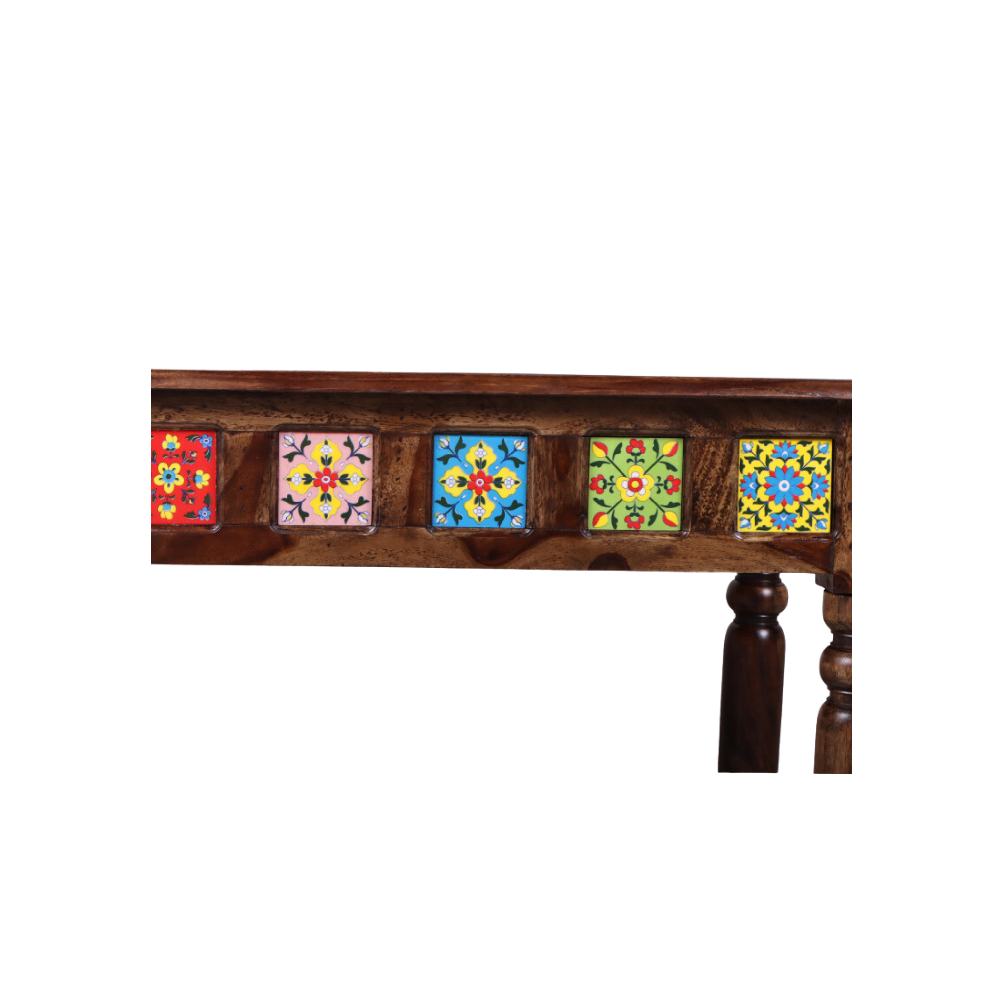 Tile Shesham Wood Dining Table