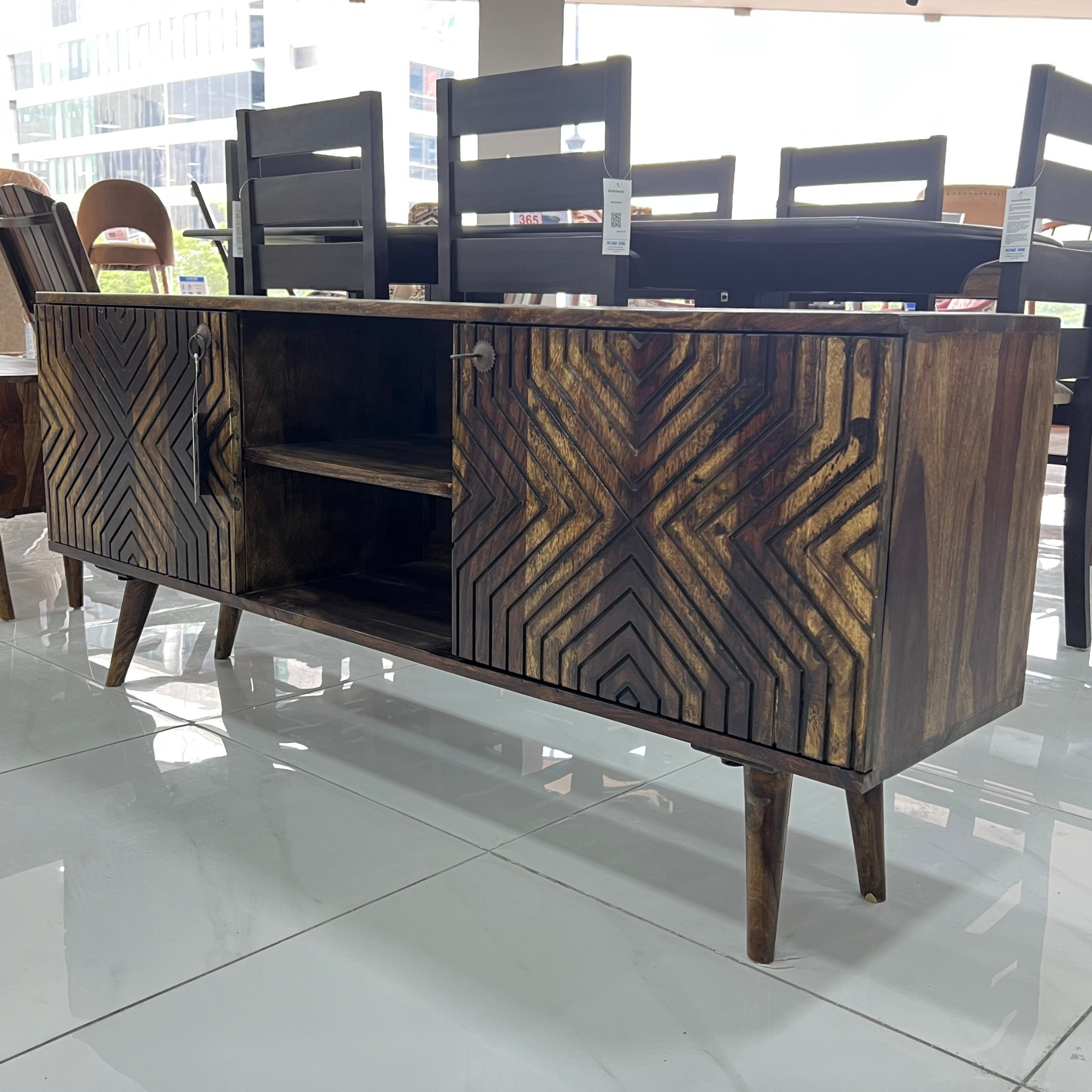 Moana Stripe TV Unit Stone