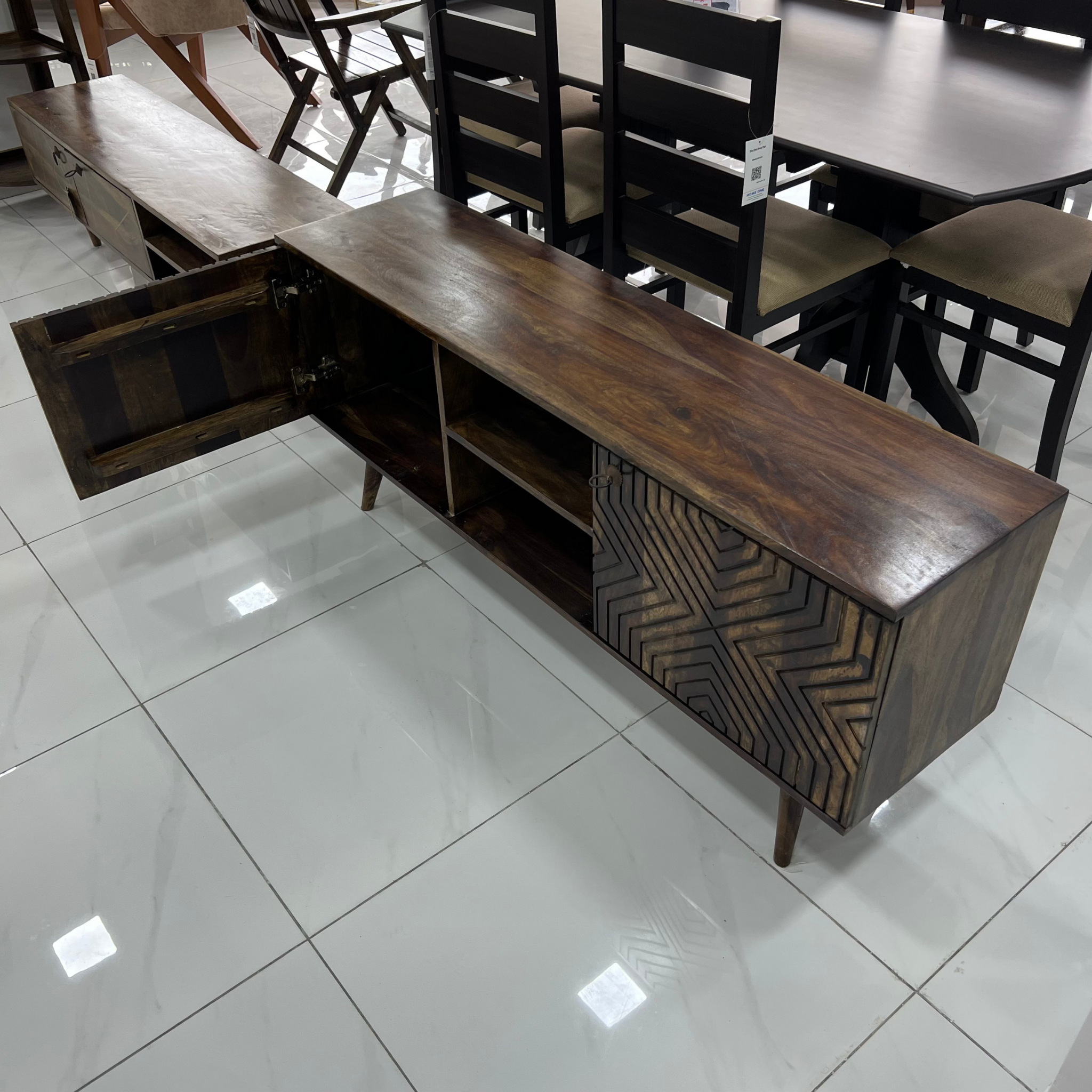 Moana Stripe TV Unit Stone