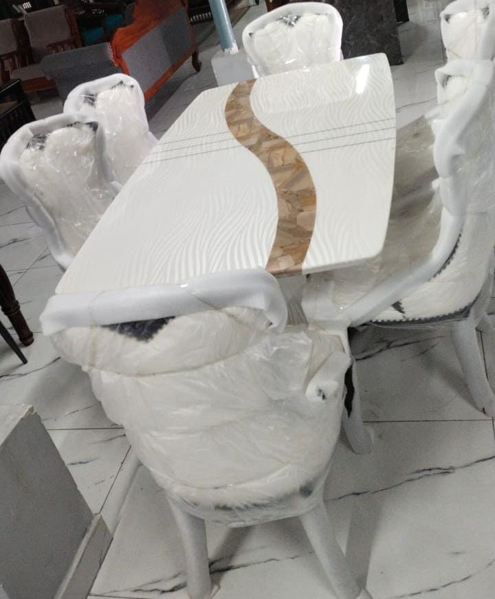 6S Marble Dinning Table Set