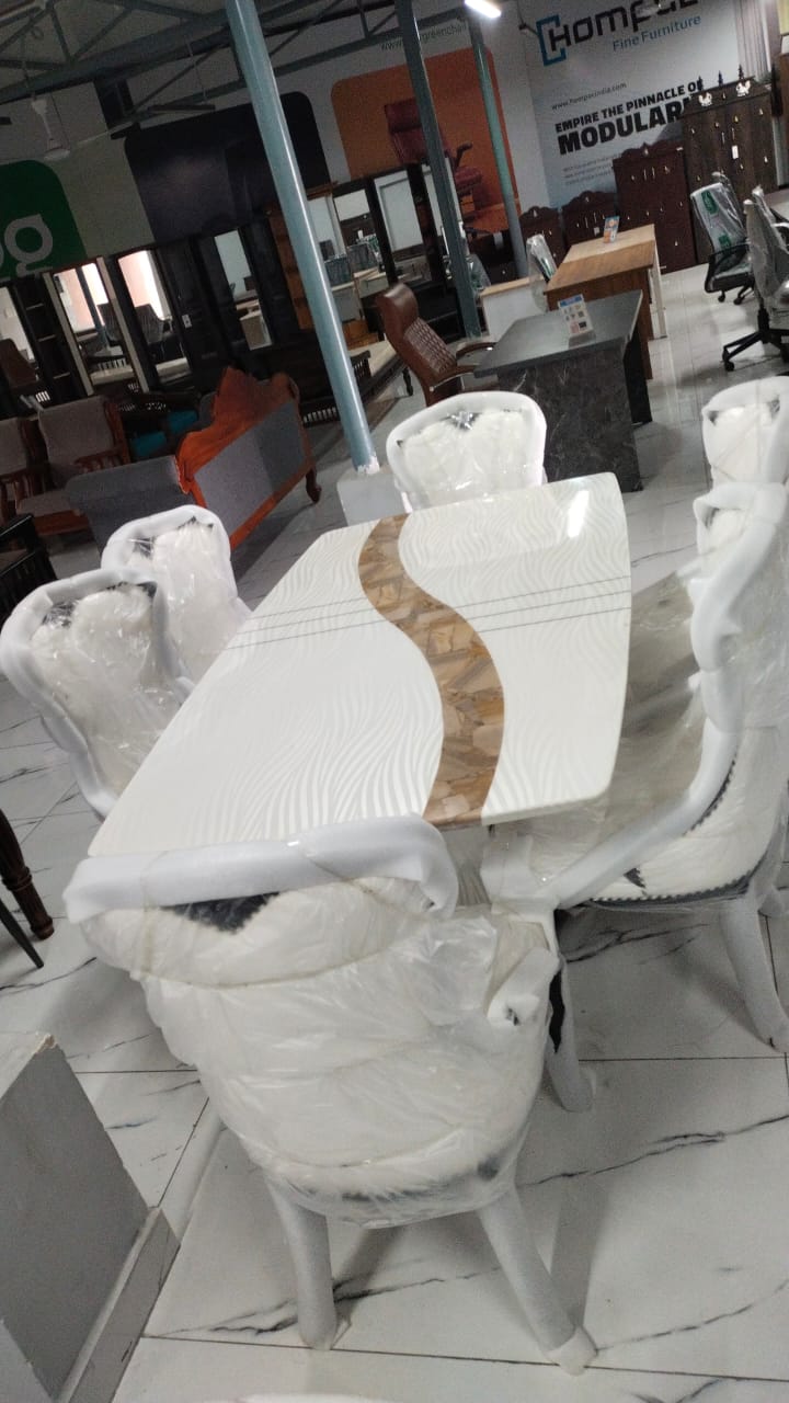 6S Marble Dinning Table Set