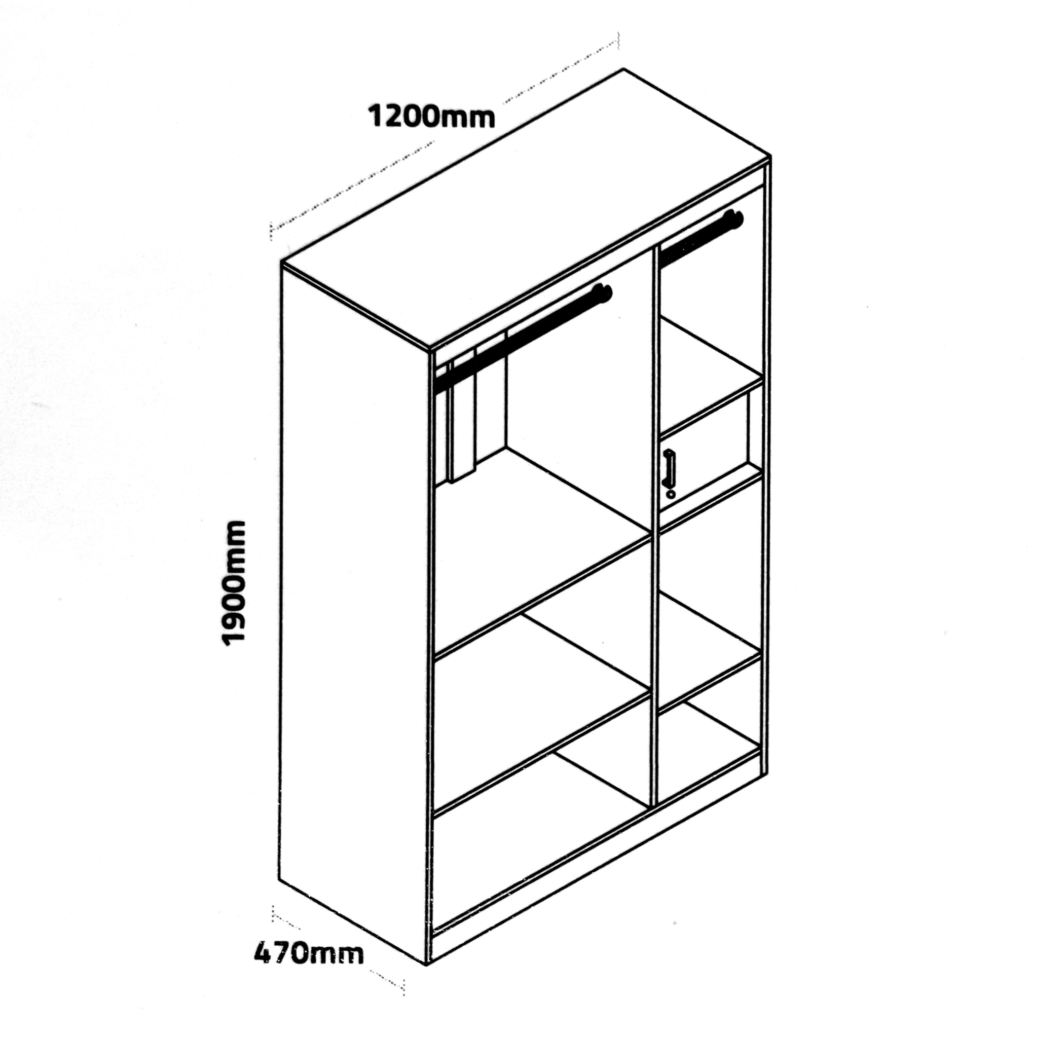 Dernier Three Door Wardrobe with Inner Door