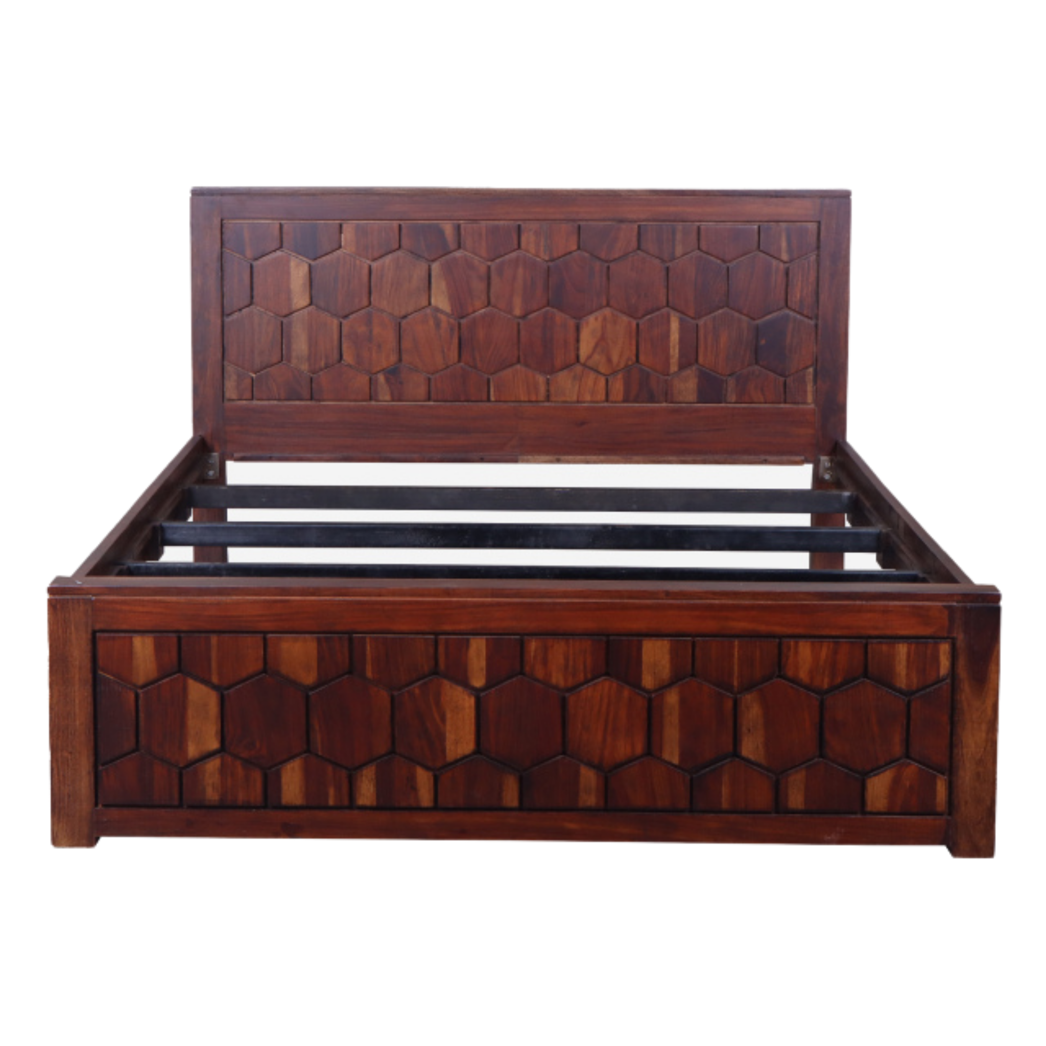 Hexagon Sheesham Wood Bed