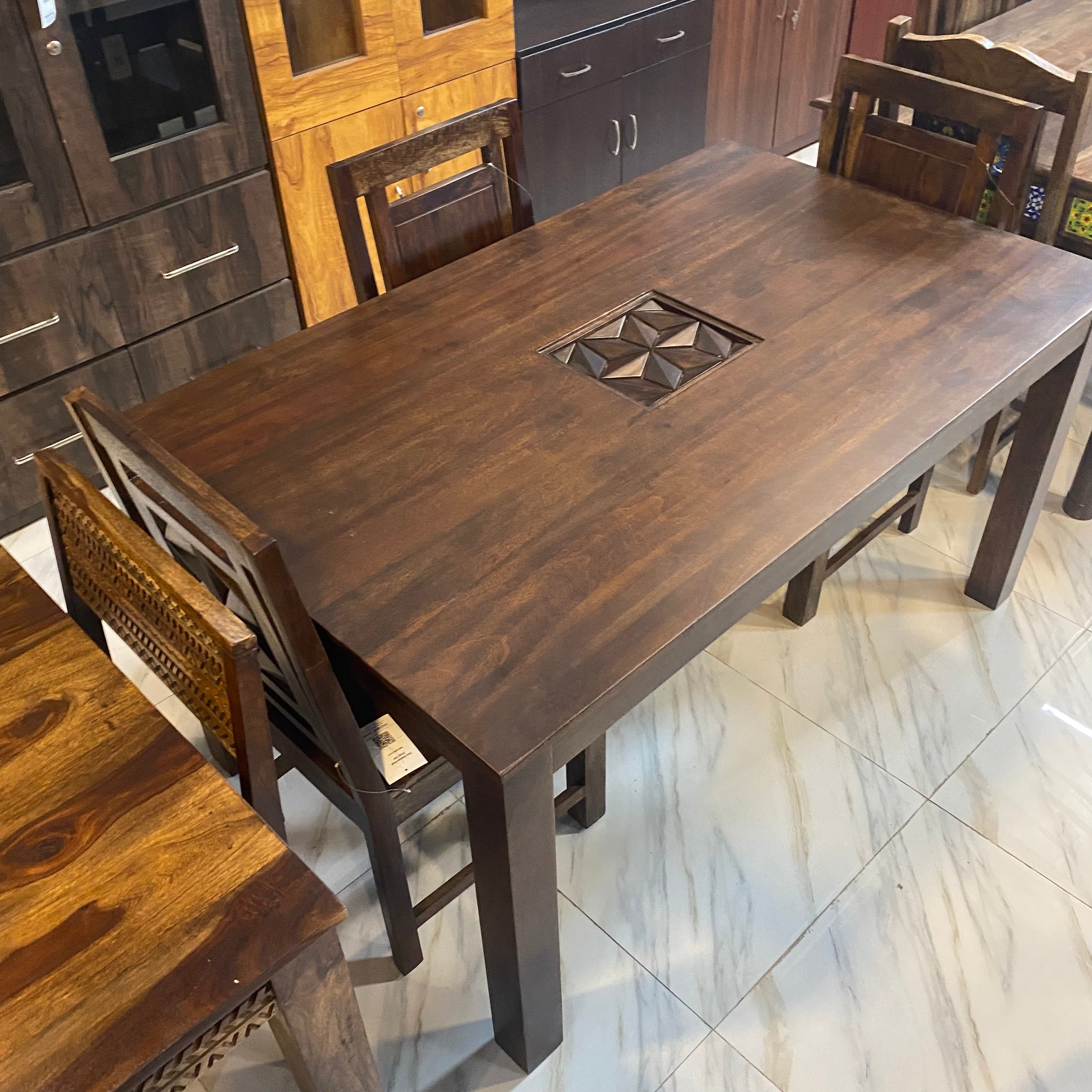 Hexa Sheesham Wood Dining Table