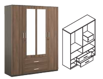 Lauren 4 Door Wardrobe