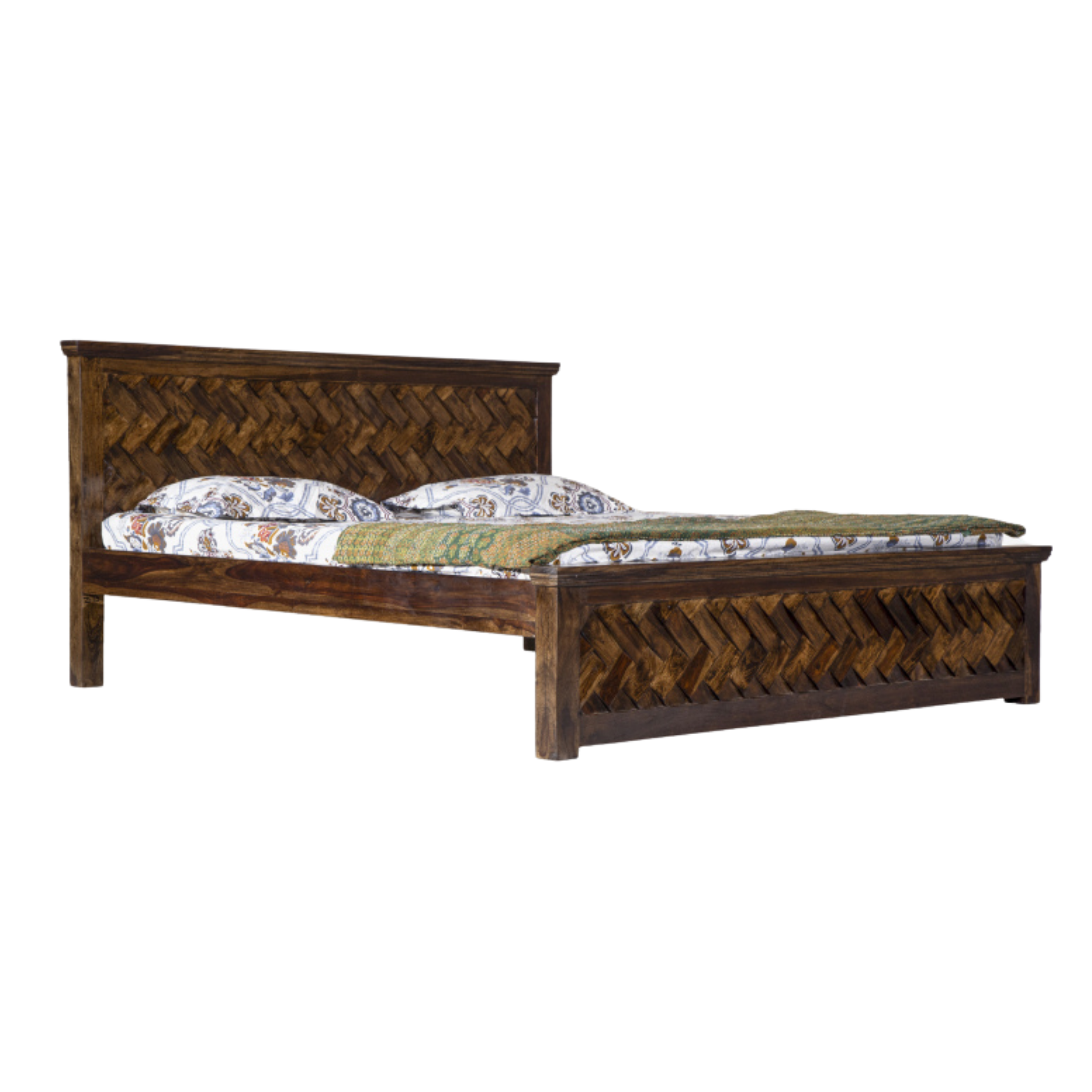Zigzag Sheesham Wood Bed