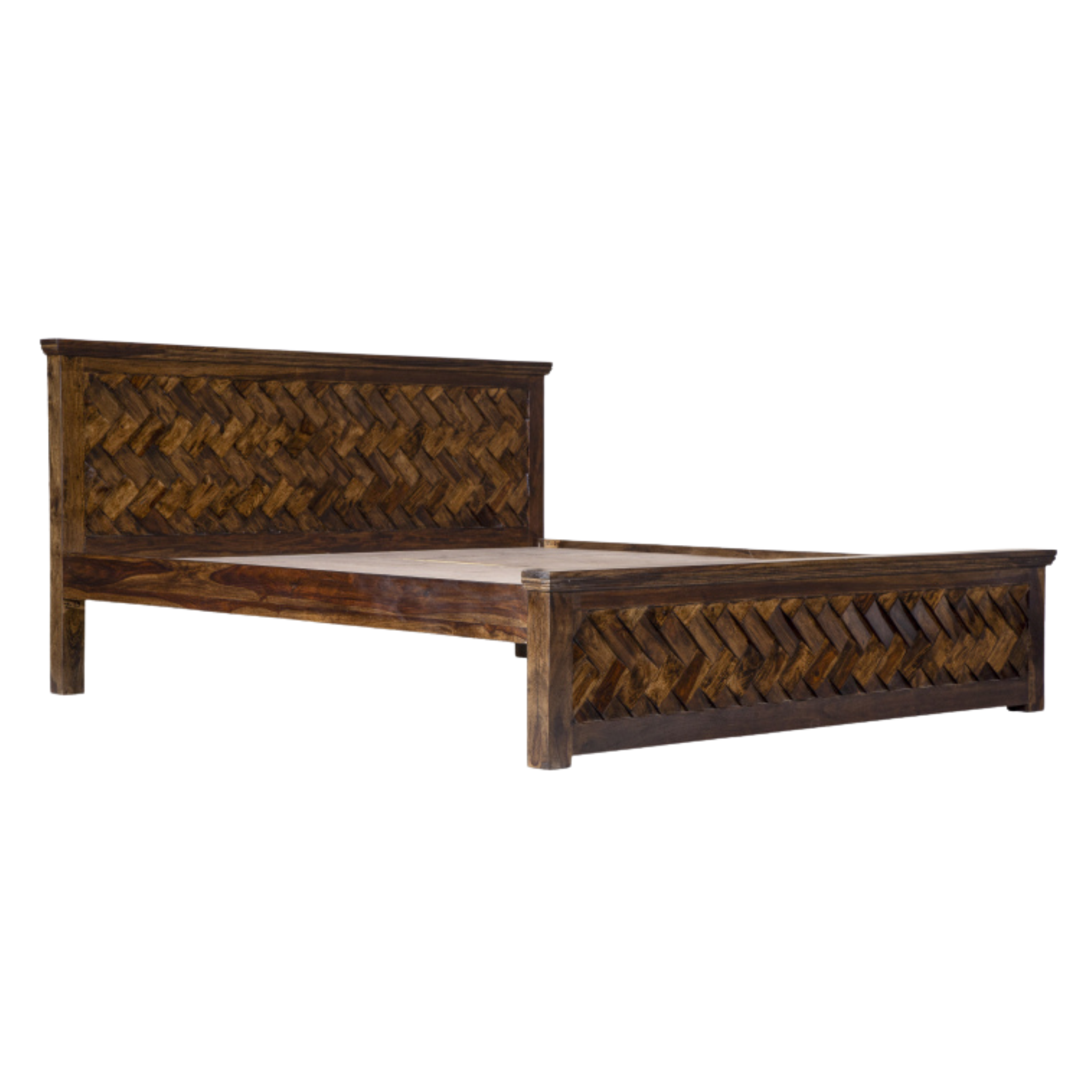 Zigzag Sheesham Wood Bed