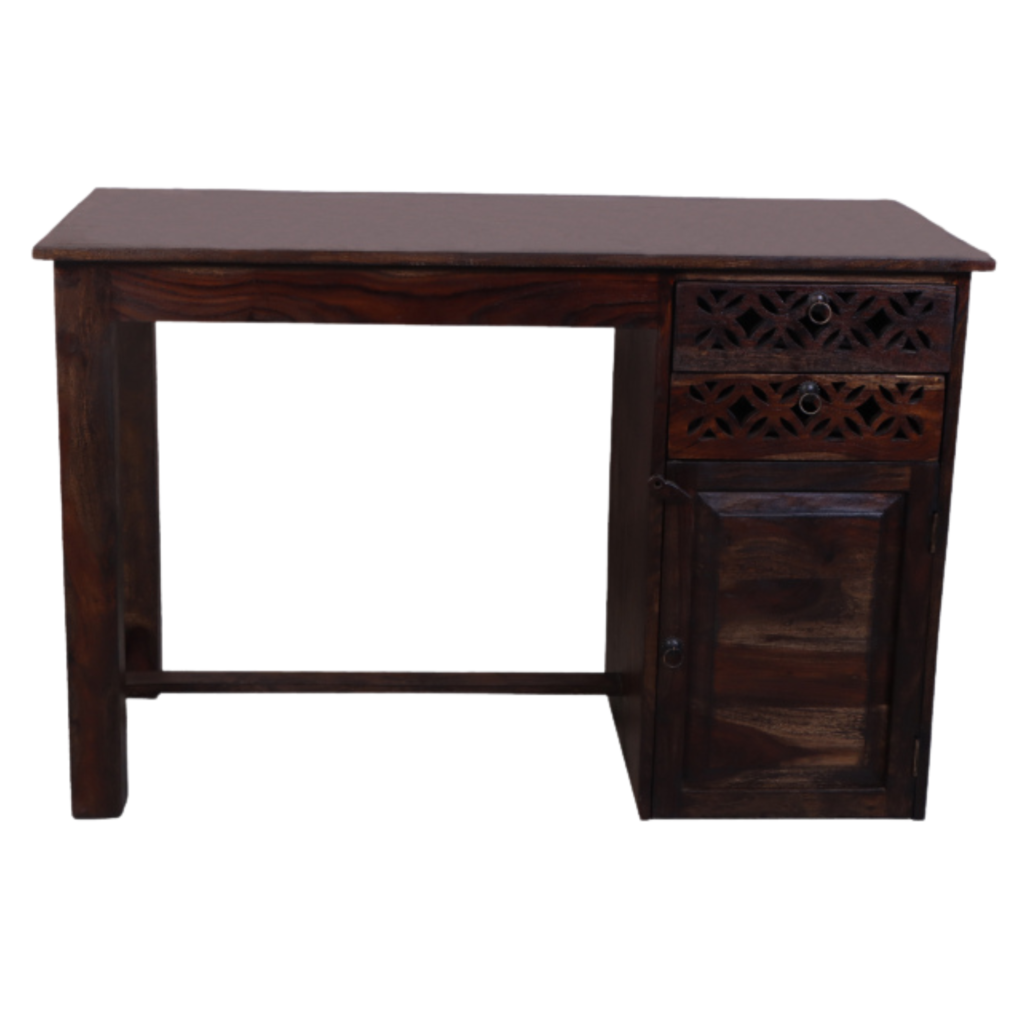 Criss Cross Office Table with Two Drawer and One Cabinet Storage