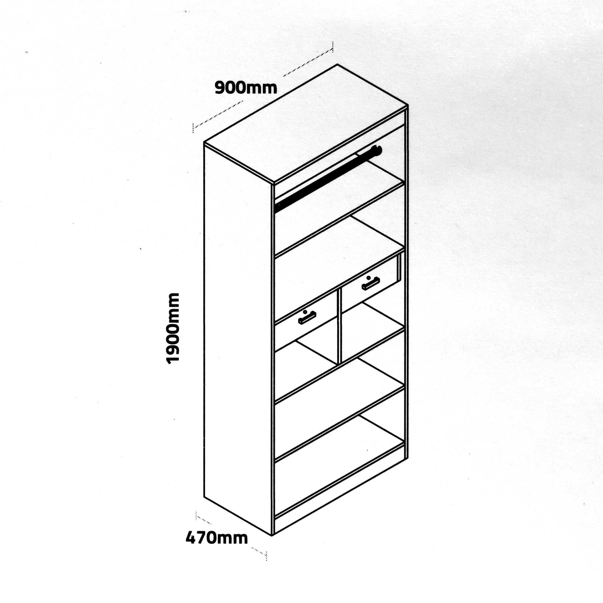 Two Door Multi Utility Wardrobe with Two Inner Door and Mirror
