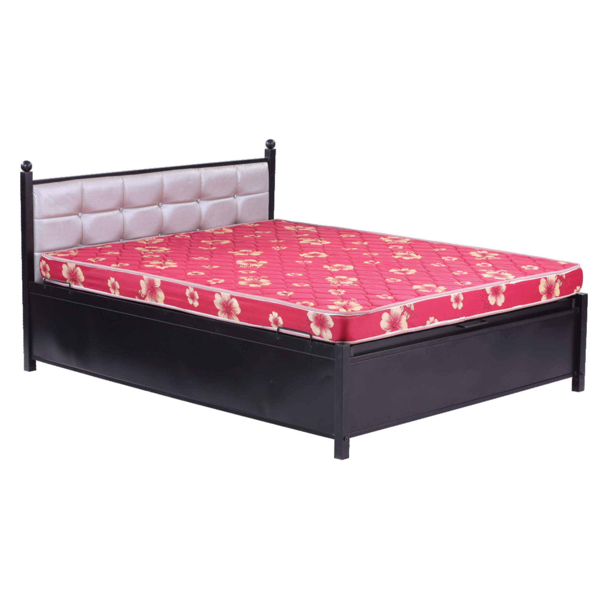 Luminous Steel Bed with Storage