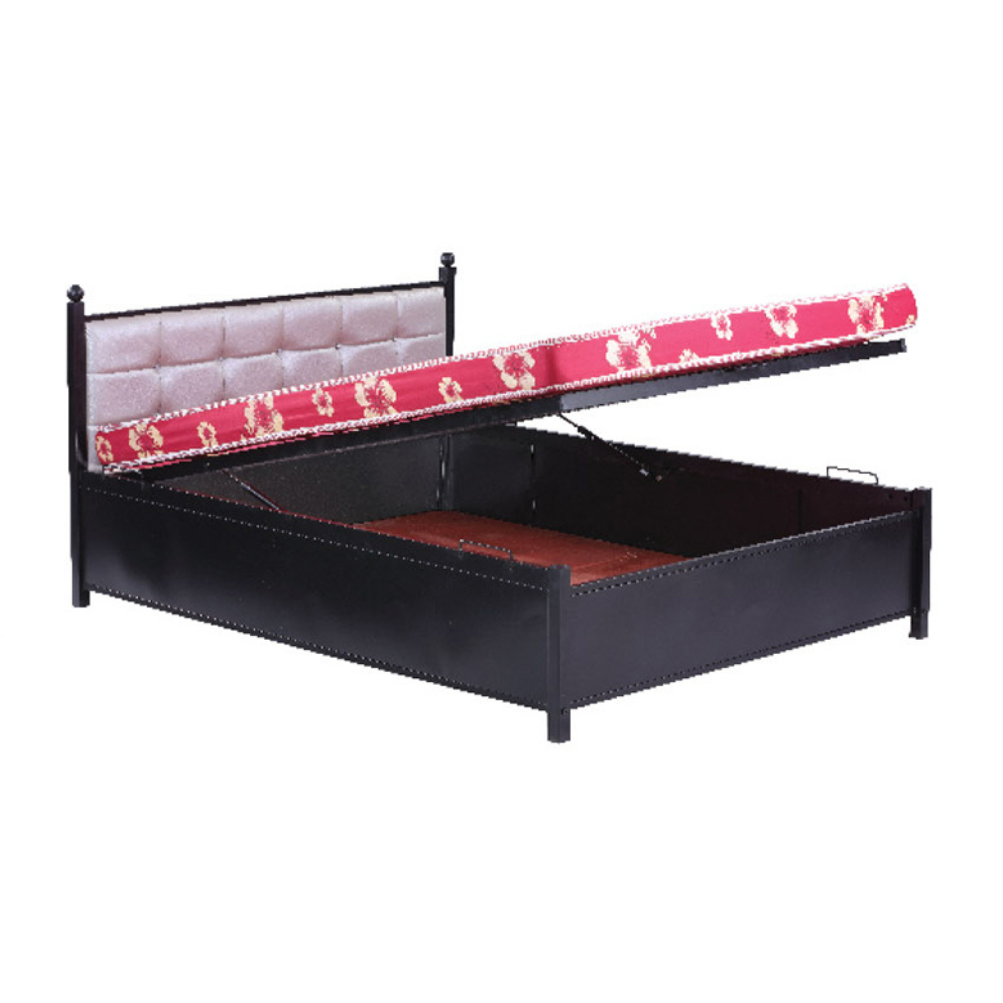 Luminous Steel Bed with Storage