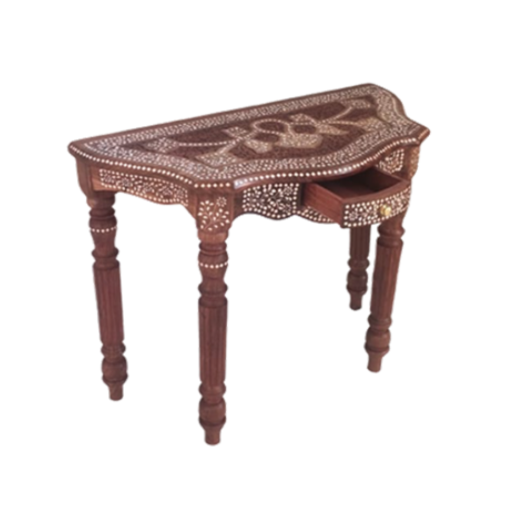 VGFS Aligarh Bone Inlay Teak Console Table