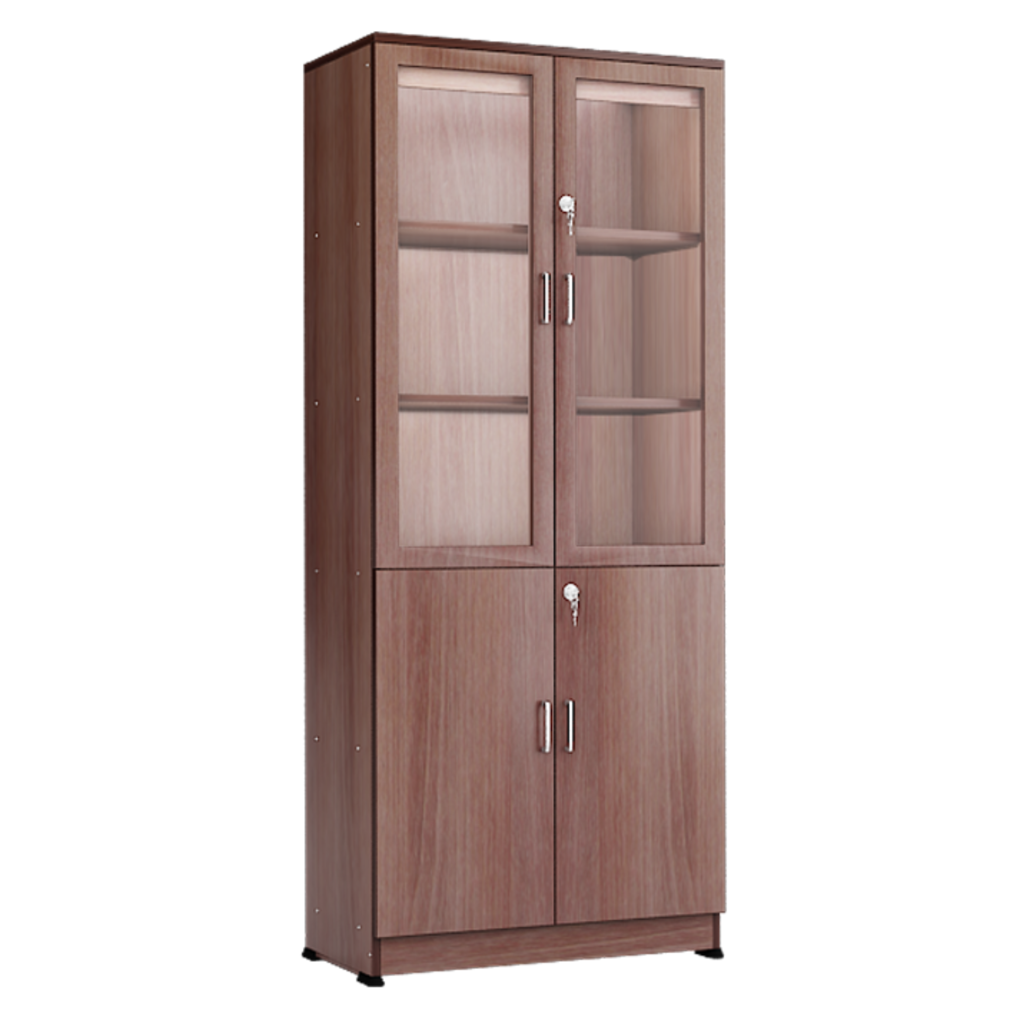 Two Door Book Shelf with Two Tier and Storage