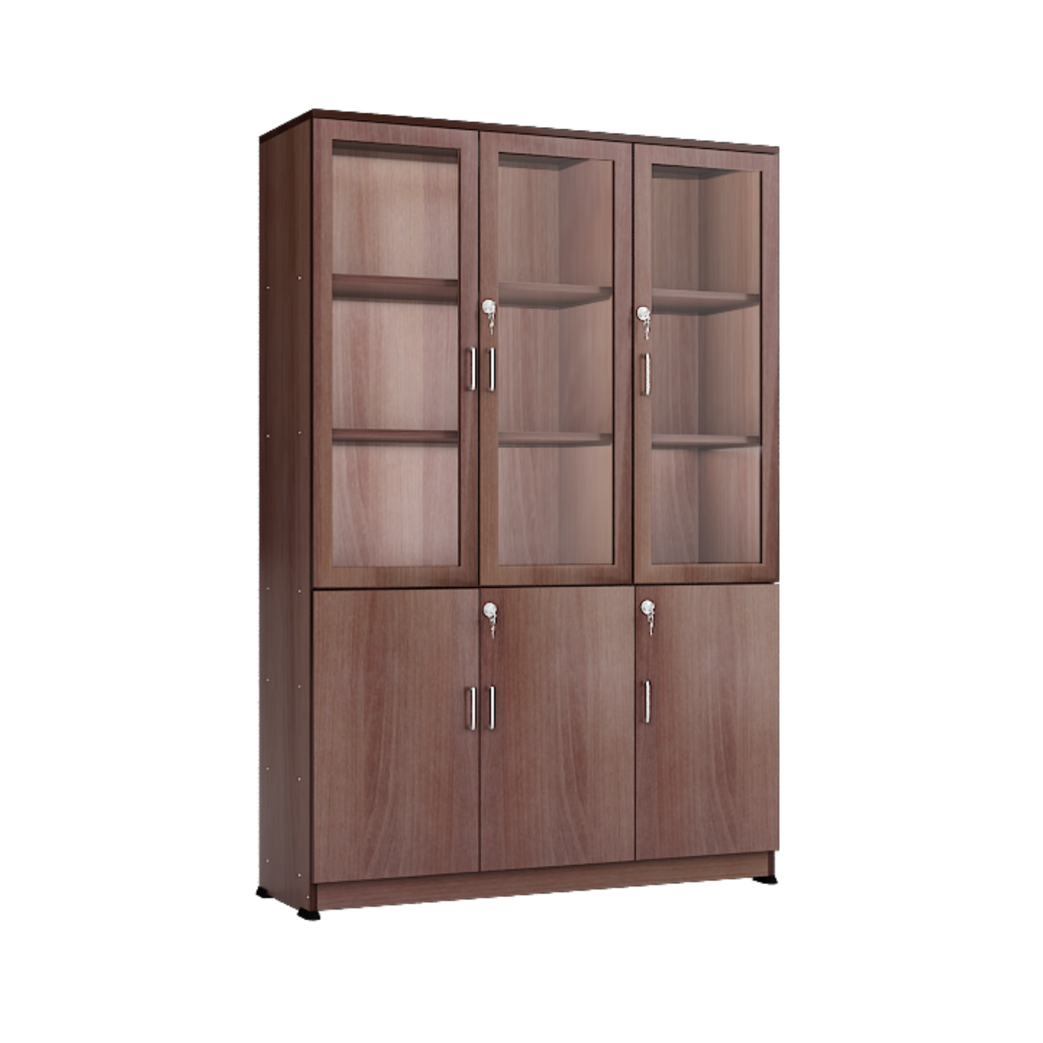 Three Door Book Shelf with Three Storage