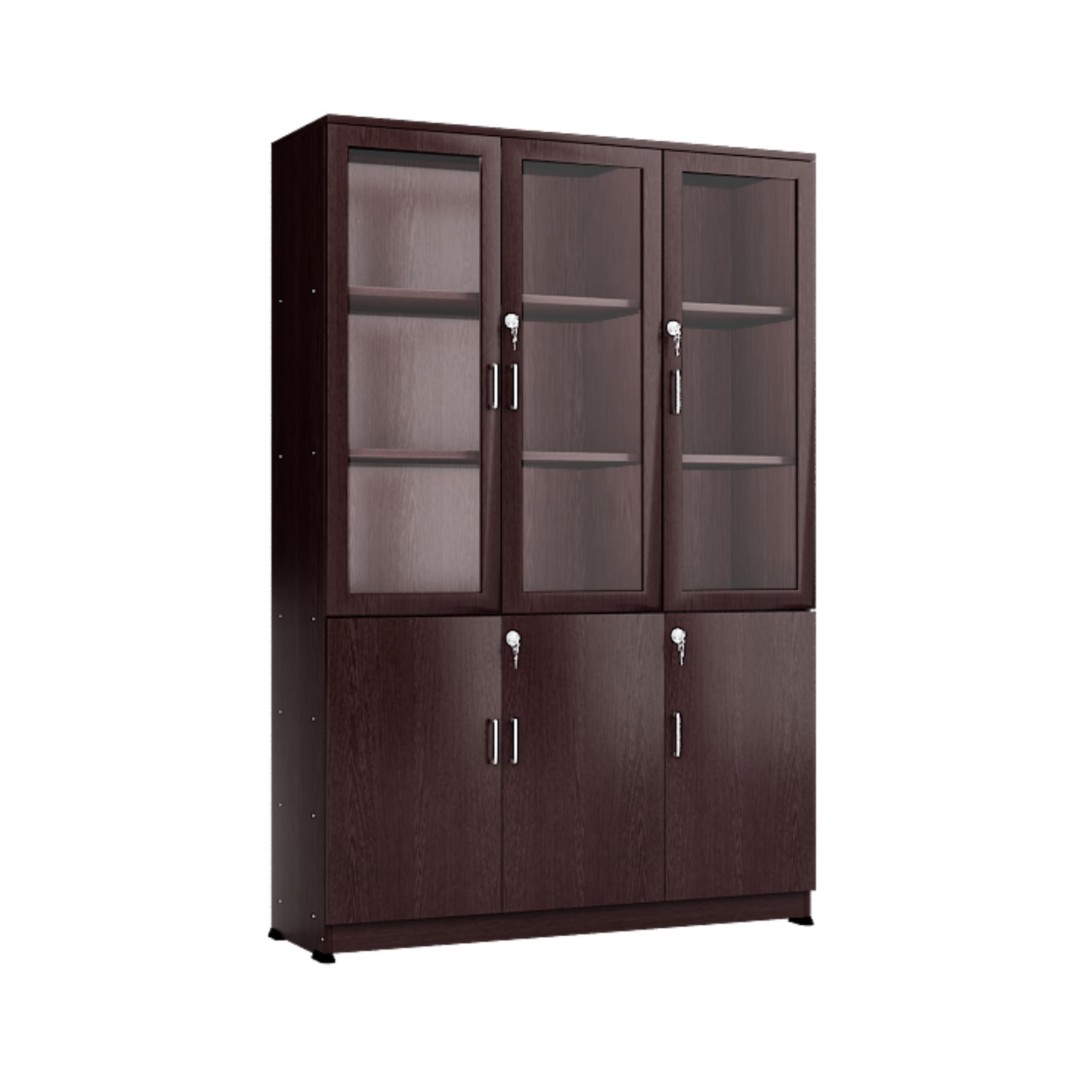 Three Door Book Shelf with Three Storage