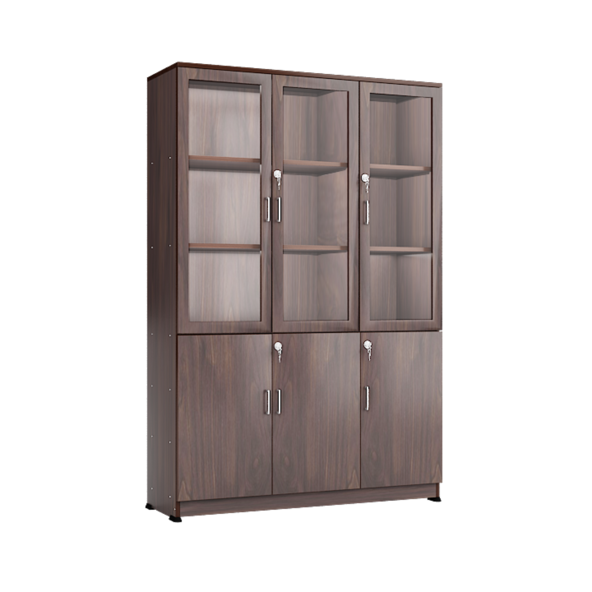 Three Door Book Shelf with Three Storage