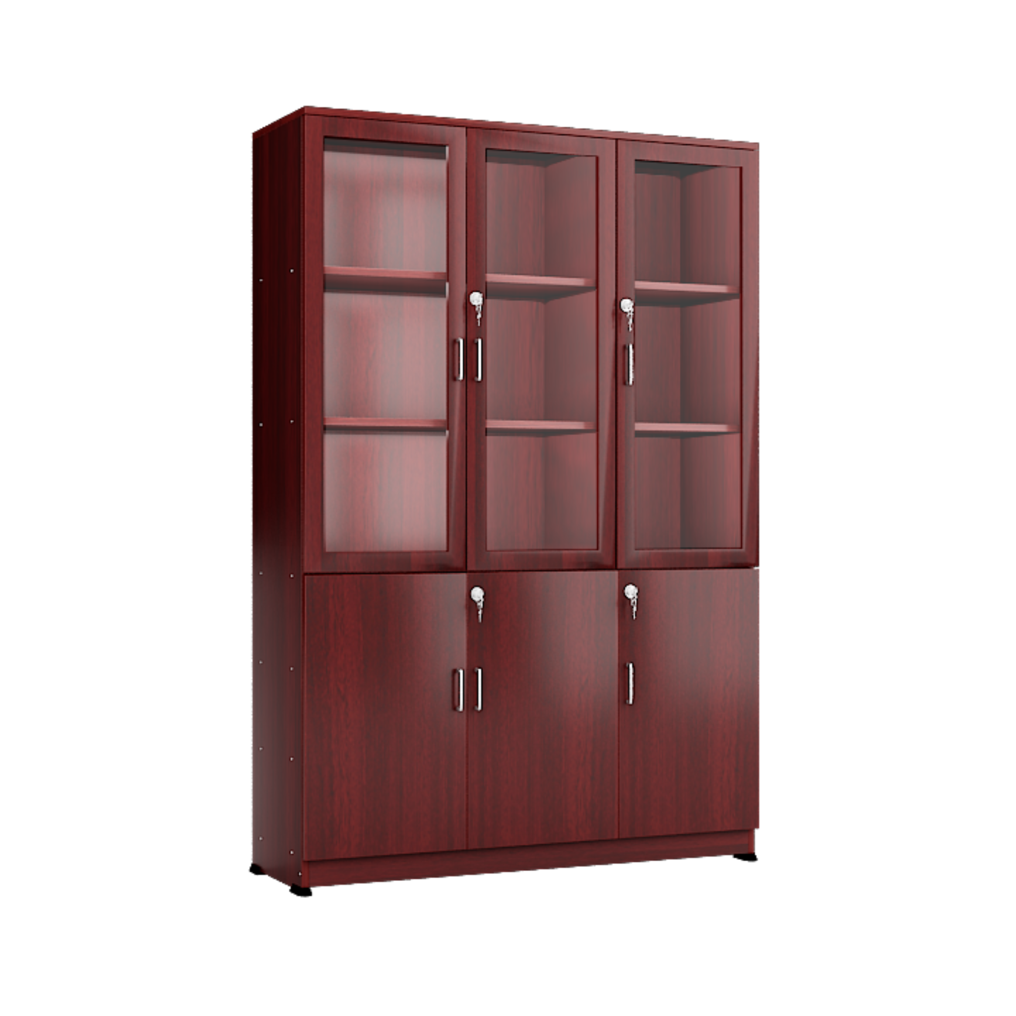 Three Door Book Shelf with Three Storage