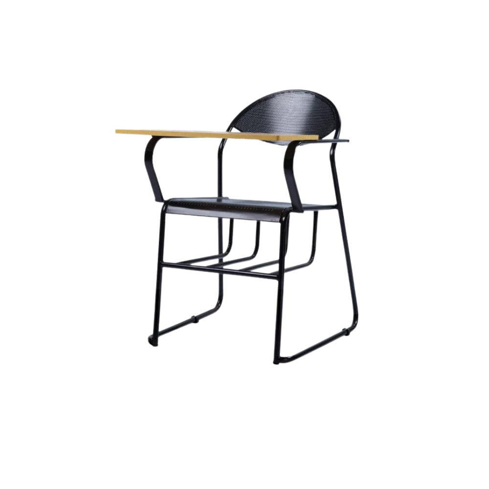 Dorsey Metal Frame Study Chair with Storage Rack