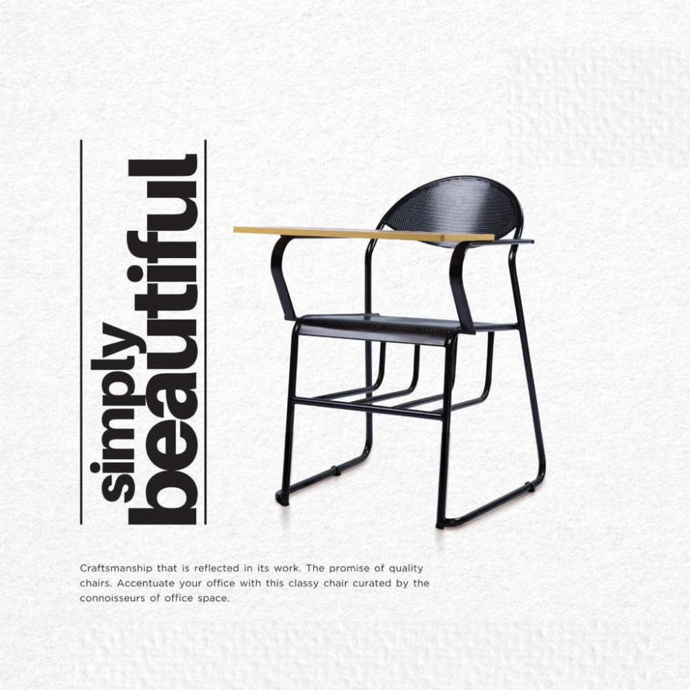 Dorsey Metal Frame Study Chair with Storage Rack