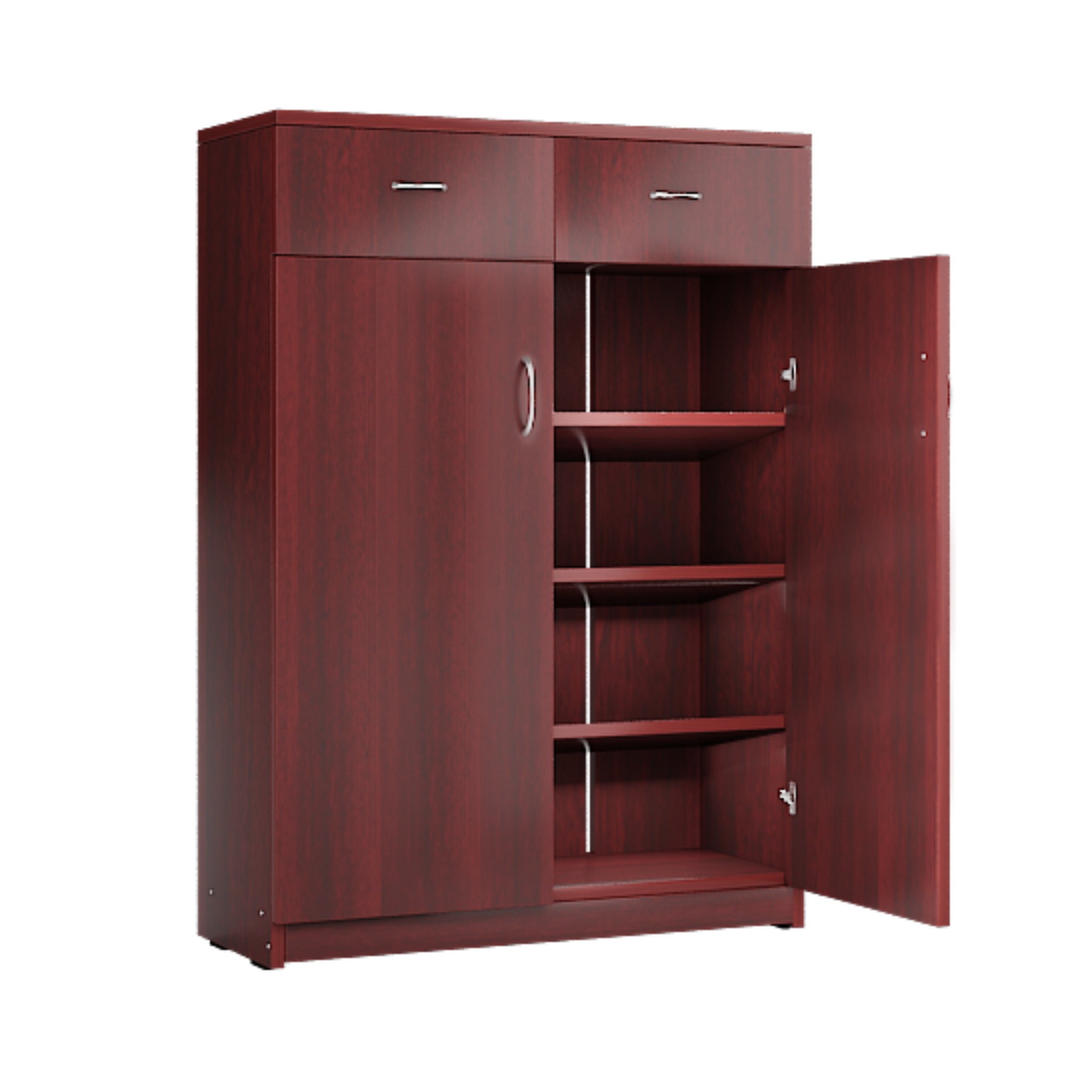 Two Door Cabinet Shoe Rack with Dual Drawer Storage