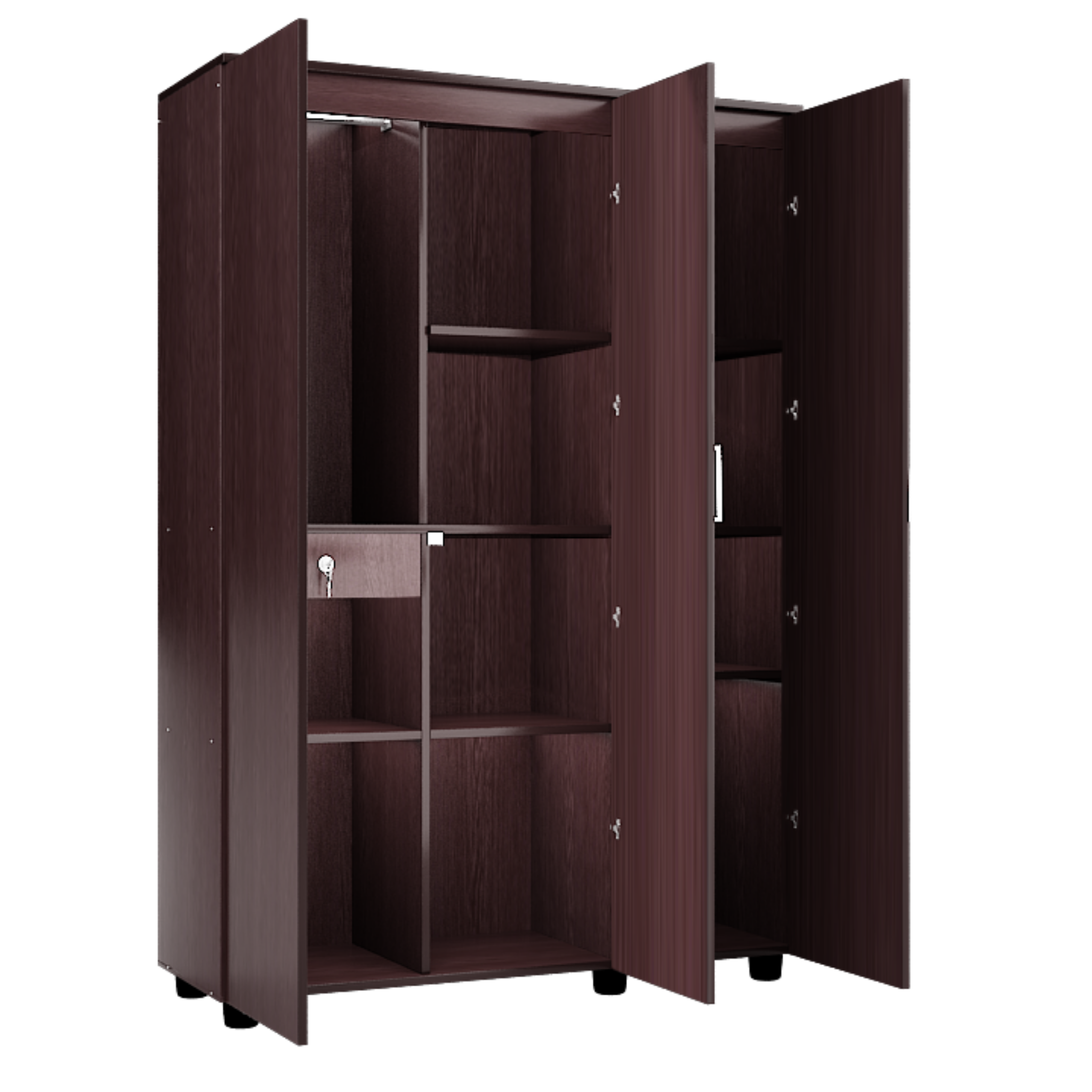 Super and Luxury Three Door Wardrobe with Hanger
