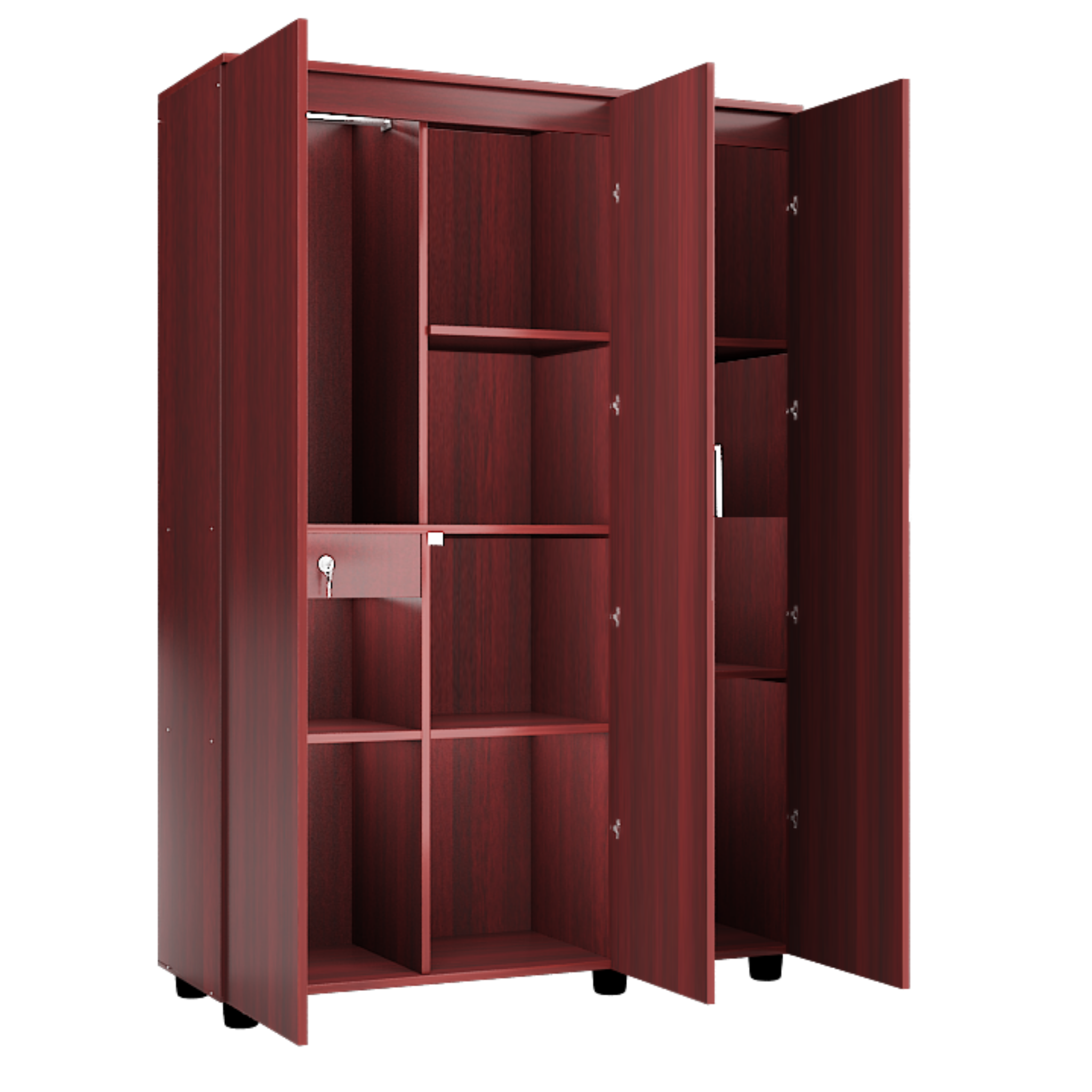 Super and Luxury Three Door Wardrobe with Hanger