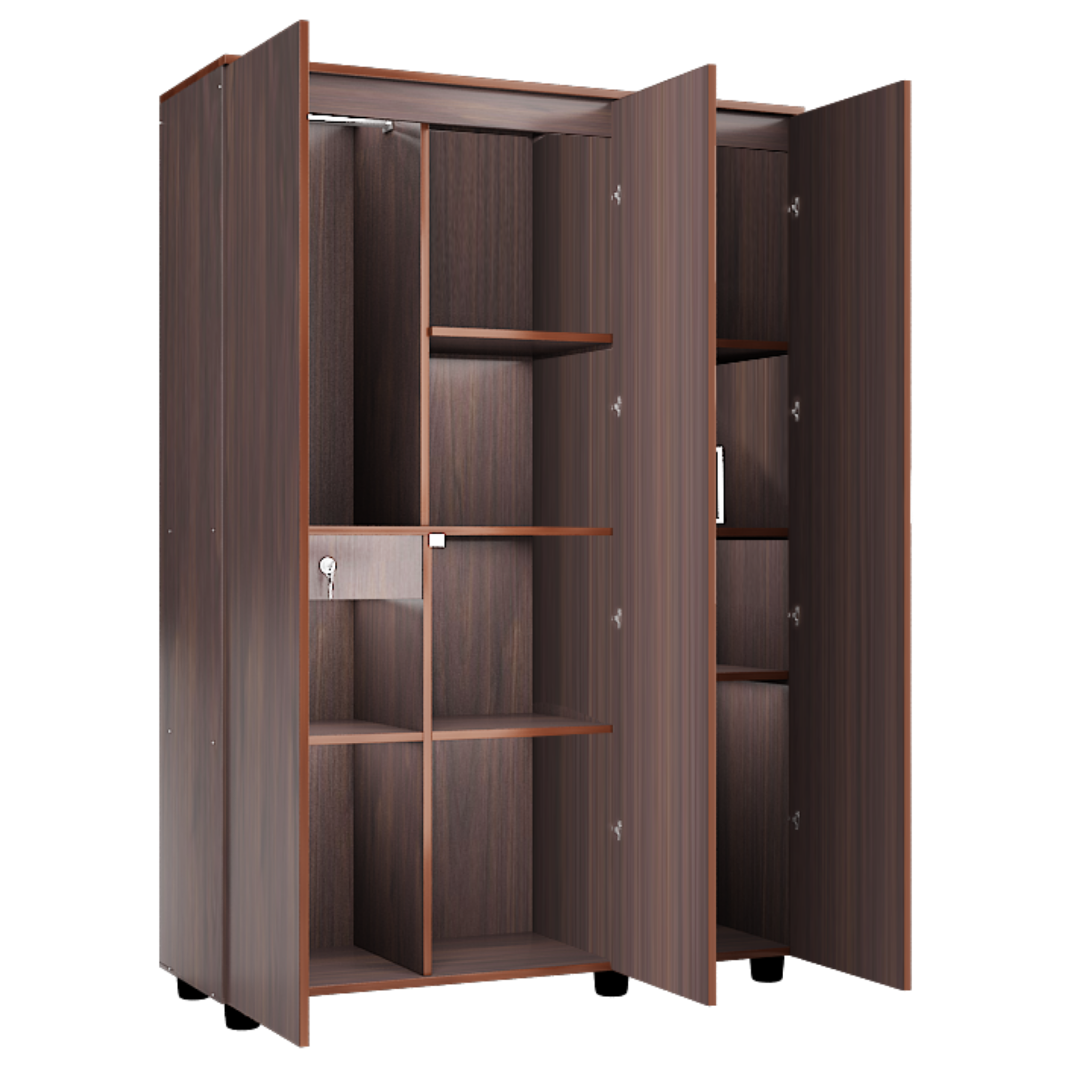 Super and Luxury Three Door Wardrobe with Hanger