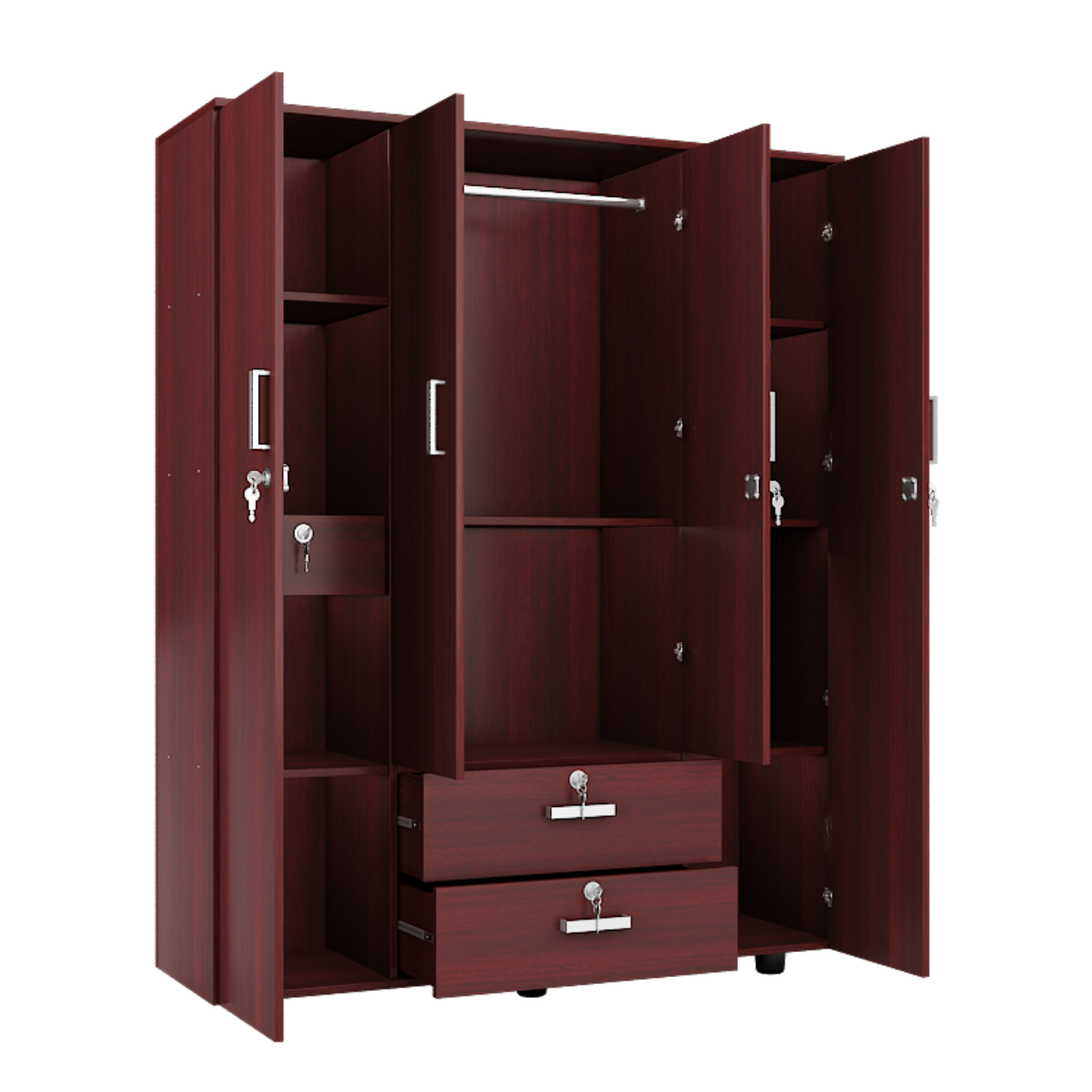 Super and Luxury Four Door Wardrobe with Pull Drawer