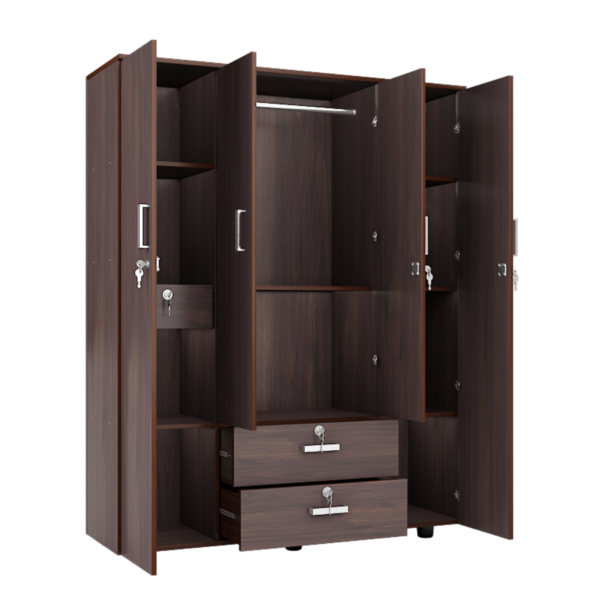 Super and Luxury Four Door Wardrobe with Pull Drawer
