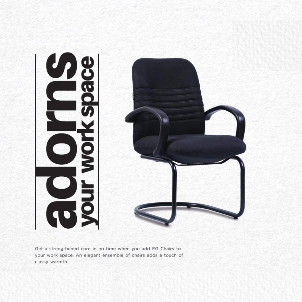 Glam Cotton Fabric Visiting Chair with PU Foam