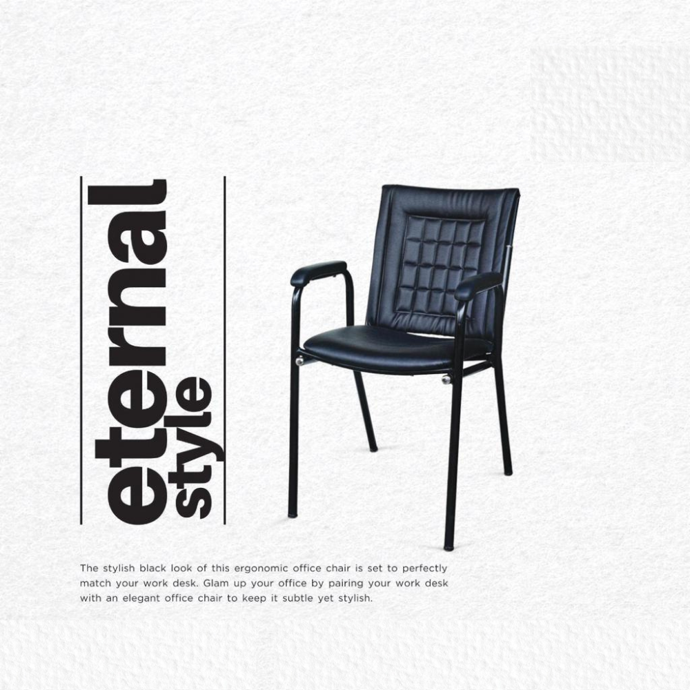 Hova Fabric Artificial Leather Visiting Chair