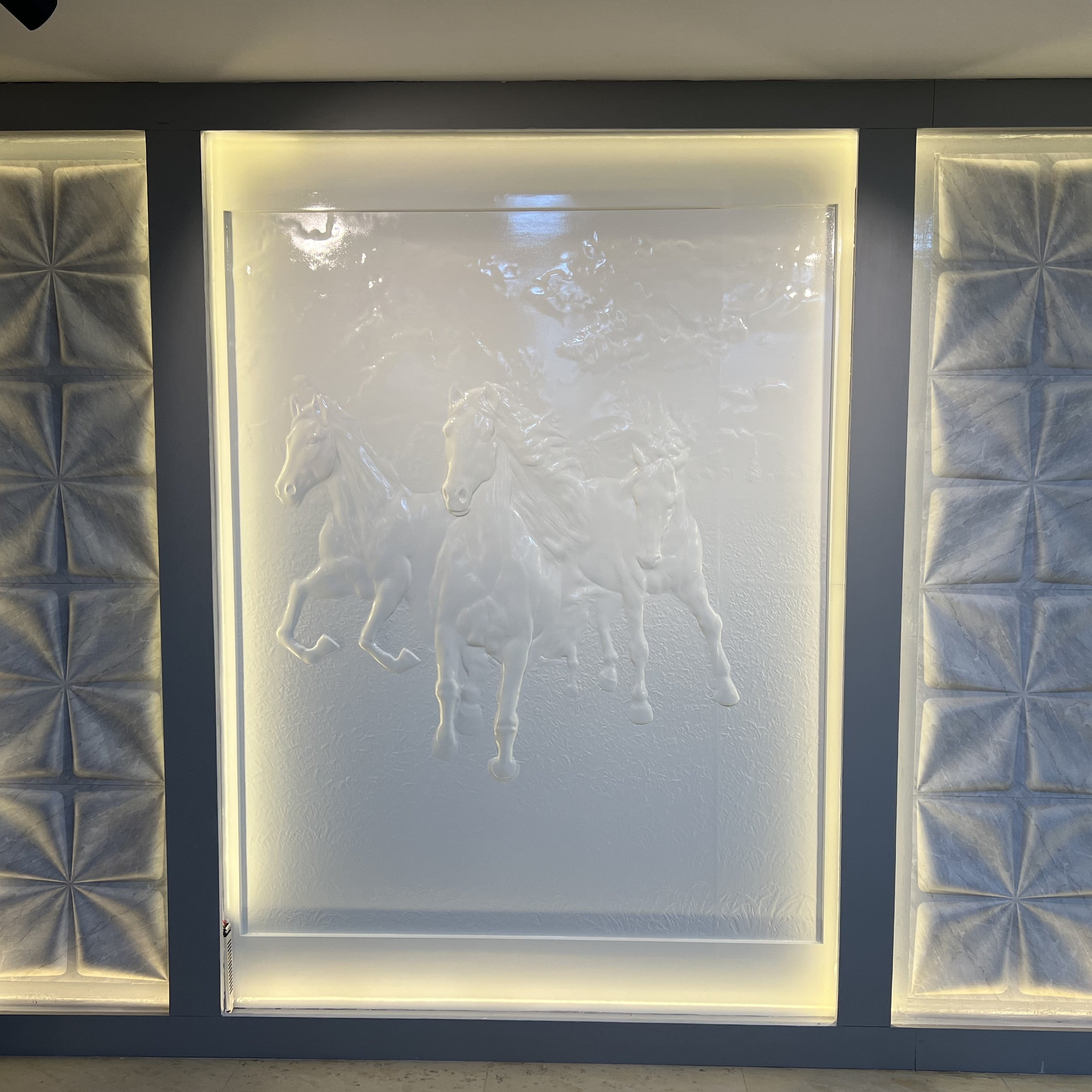 Artistic Fusion : MDF Carving Wall Mural with Deuco Painting