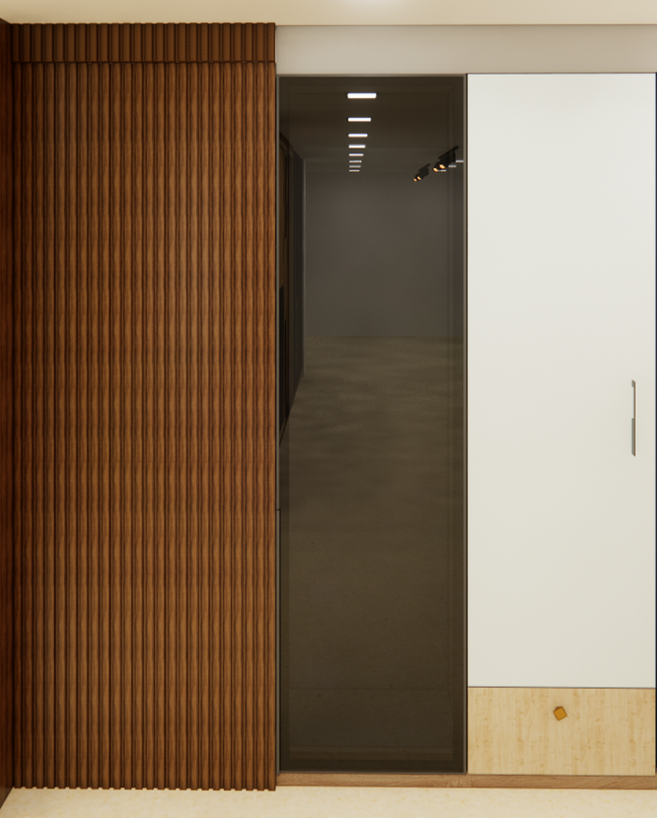 Tinted Glass Wardrobe with Hidden Door