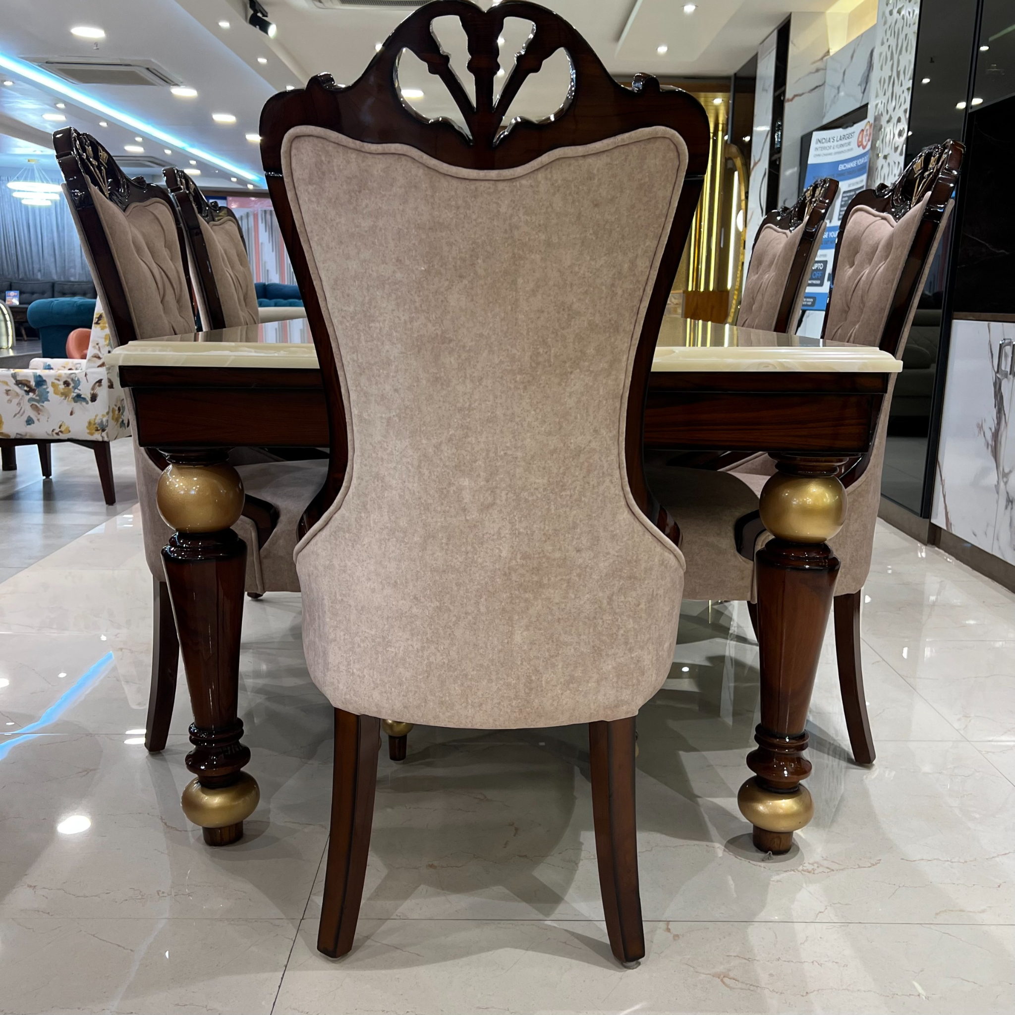 Golden Rose Dining Table with Chair