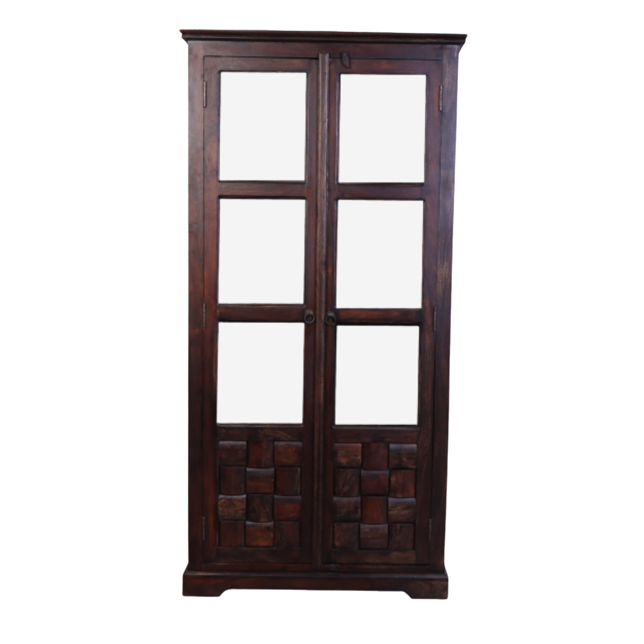 Nivaar  Sheesham Wood Glass Almirah
