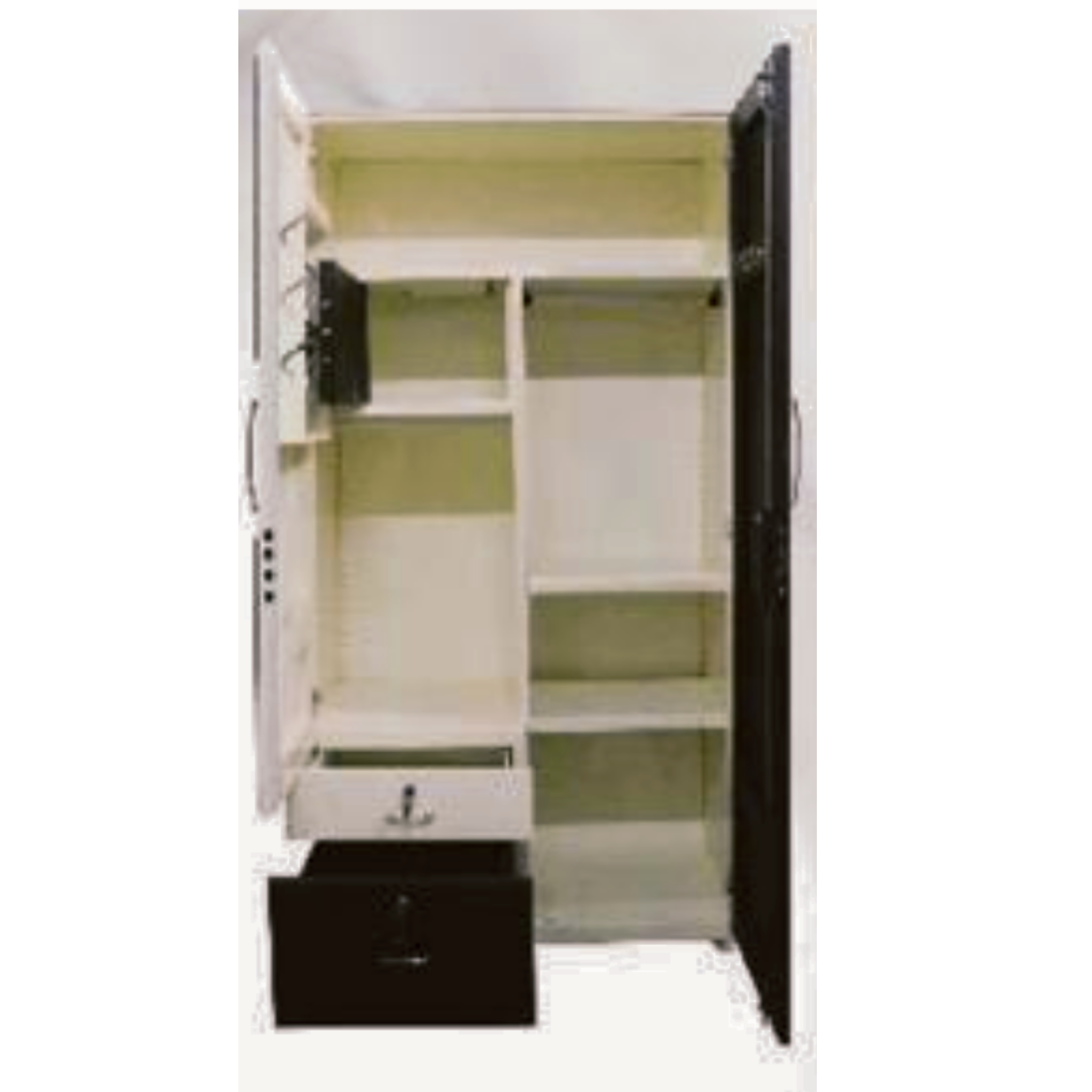 42"Deco Dressing Metal Two Door Wardrobe with Three Cube Storage