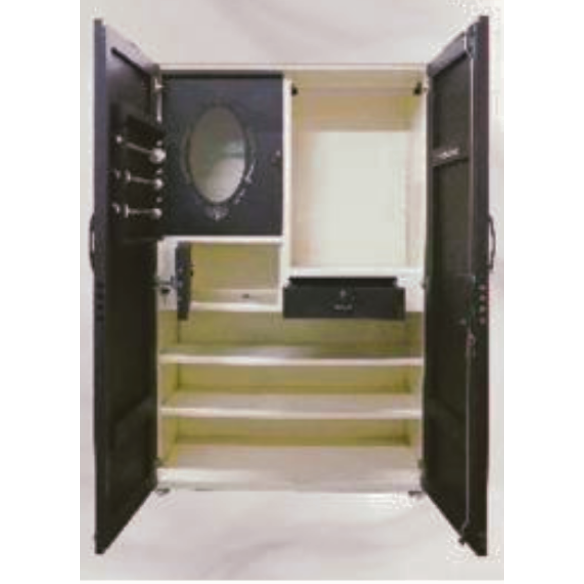 42"Deco Kiwari Metal Two Door Wardrobe with Inner Drawer Storage
