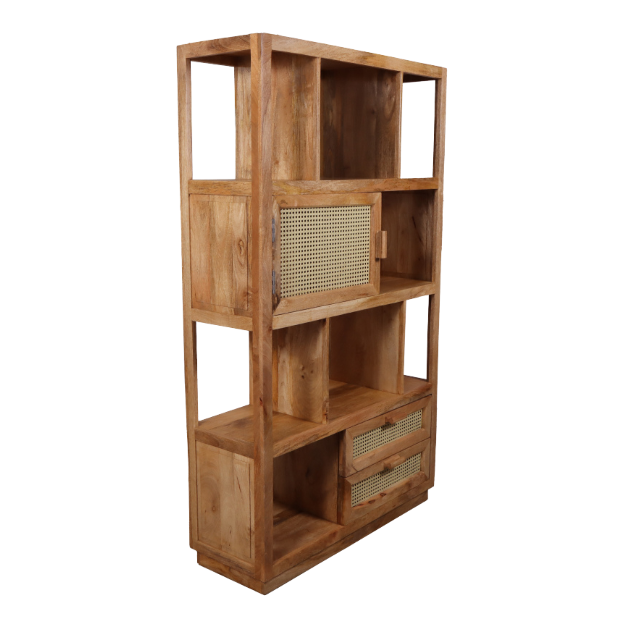 Pearl Rattan Bookshelf with Two Drawer