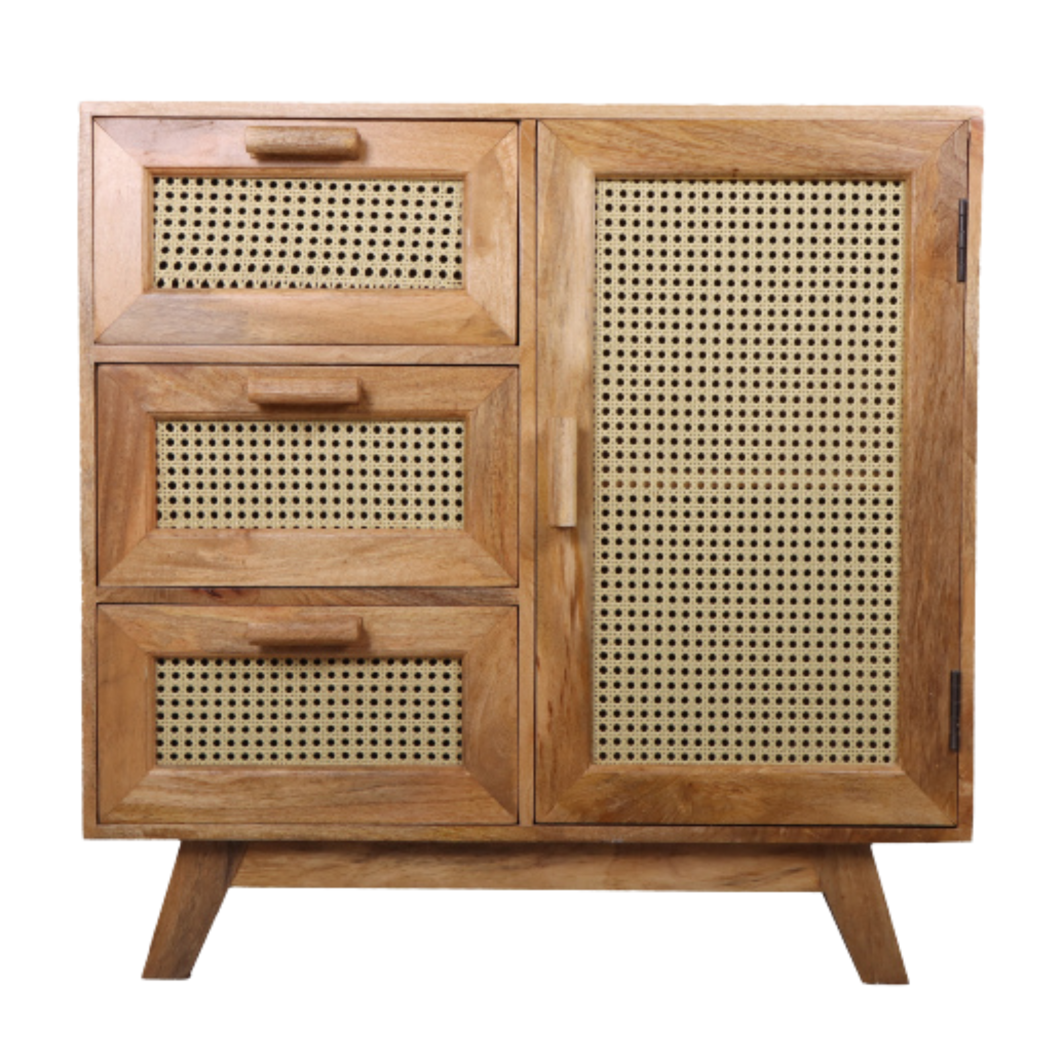 Pearl Rattan Shoe Rack with Three Drawers