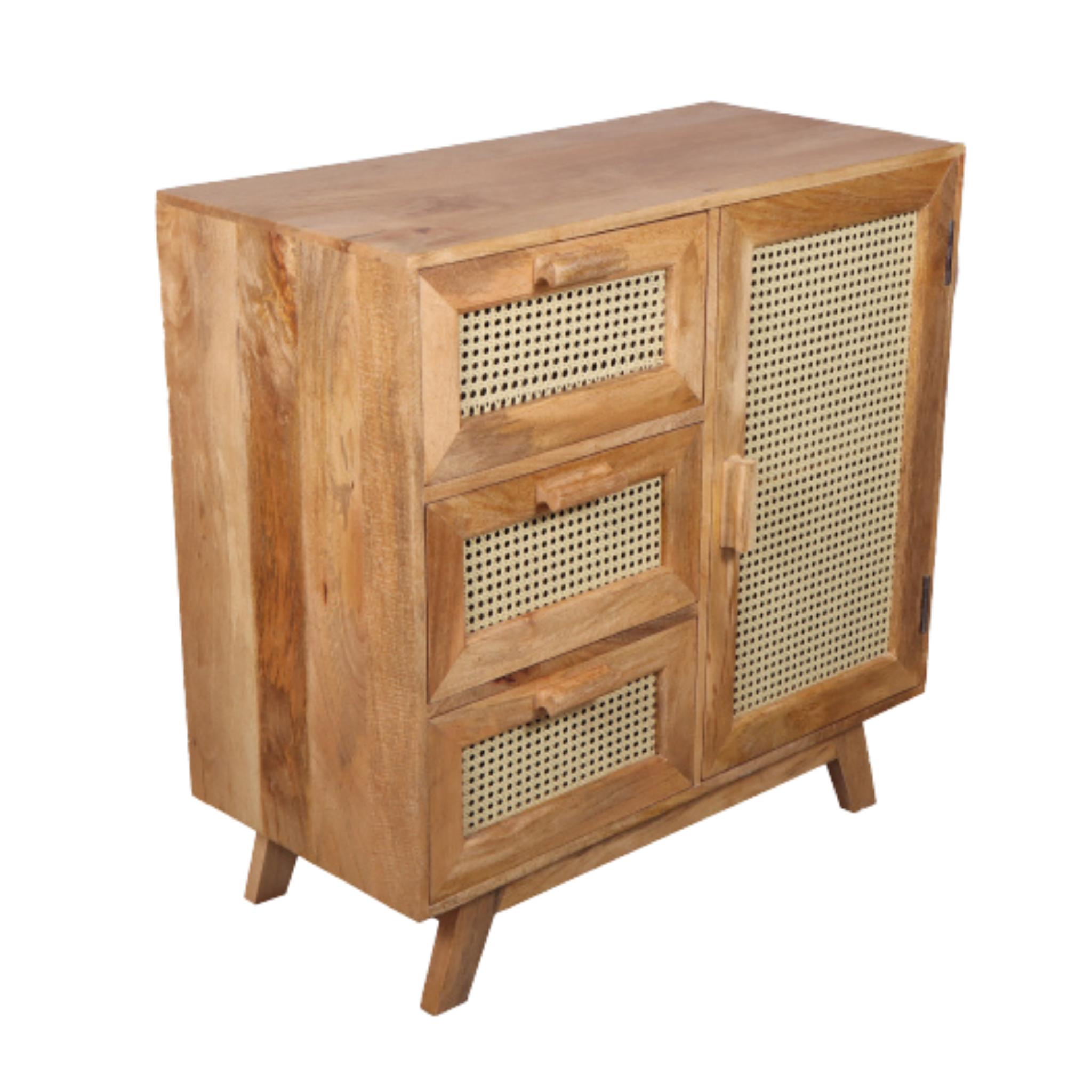 Pearl Rattan Shoe Rack with Three Drawers