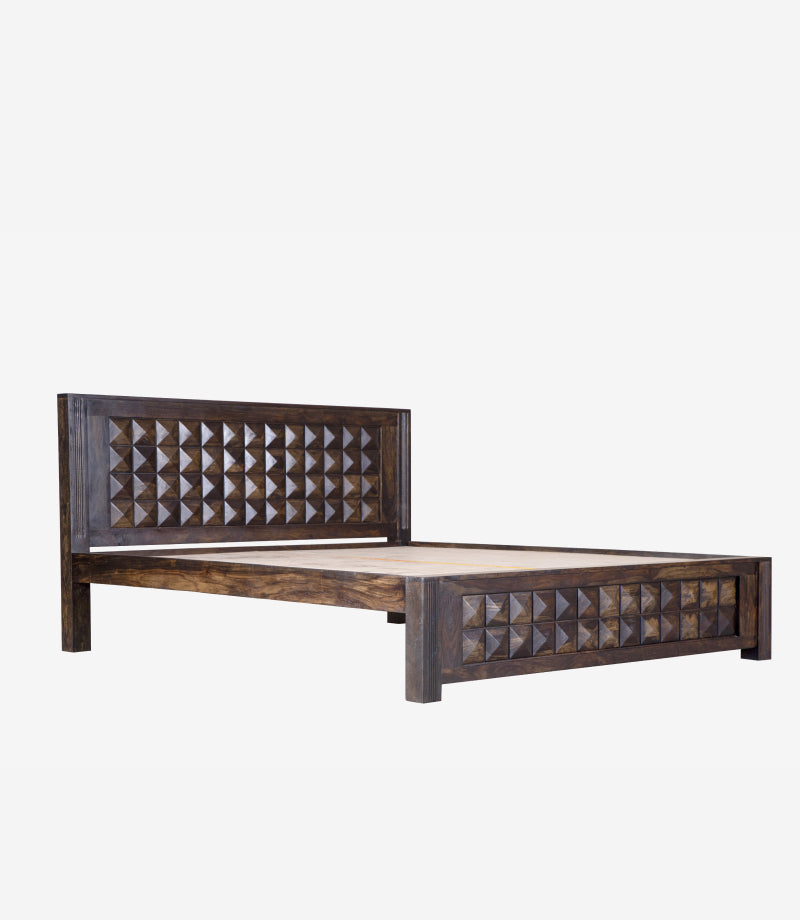 42" Headboard Diamond Sheesham Wood Bed