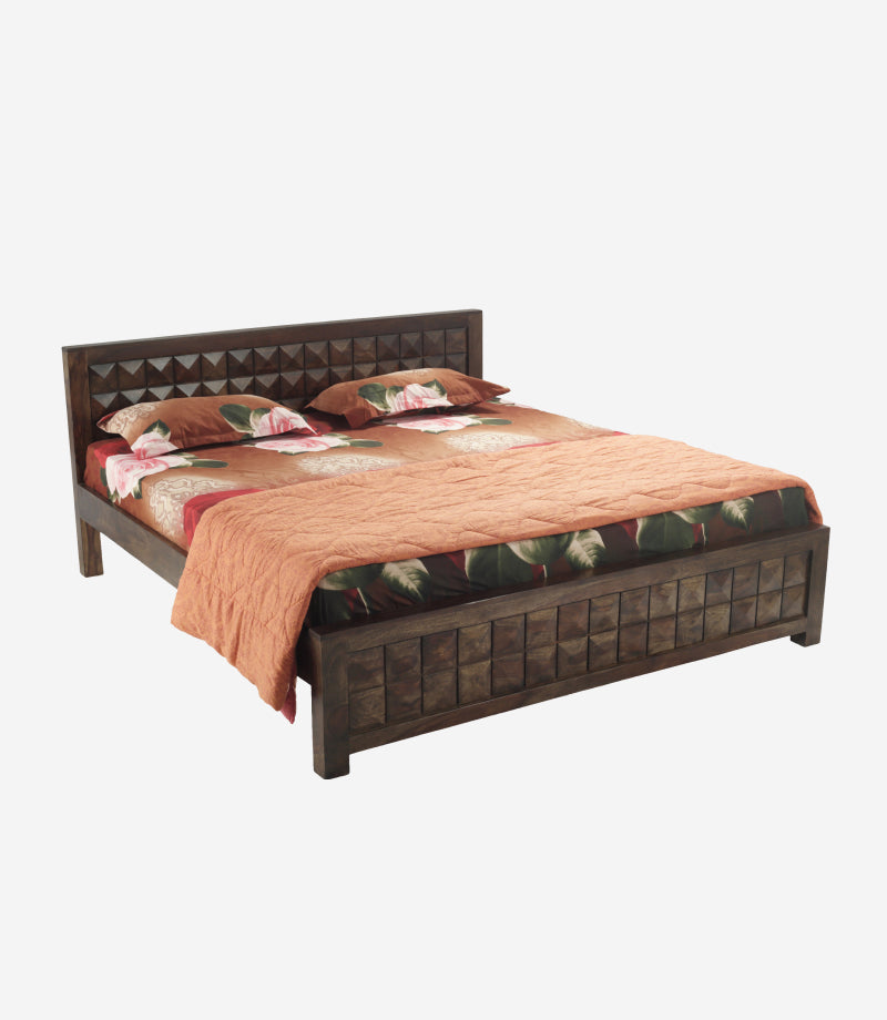 Diamond Sheesham Wood Bed-42" Headboard