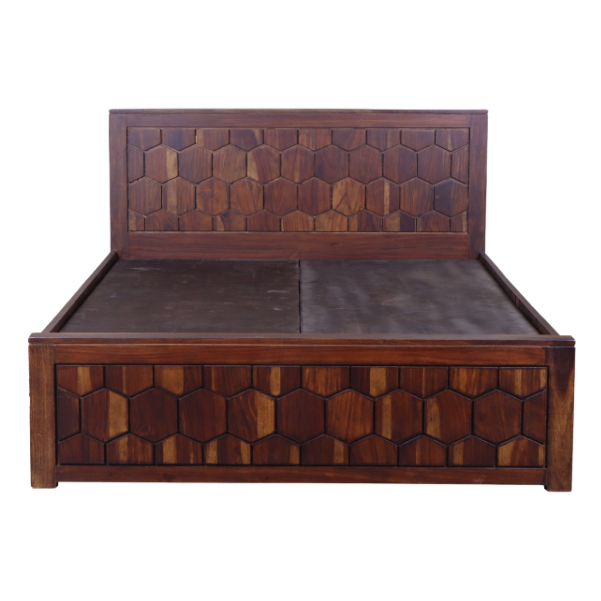 Hexagon Sheesham Wood Bed