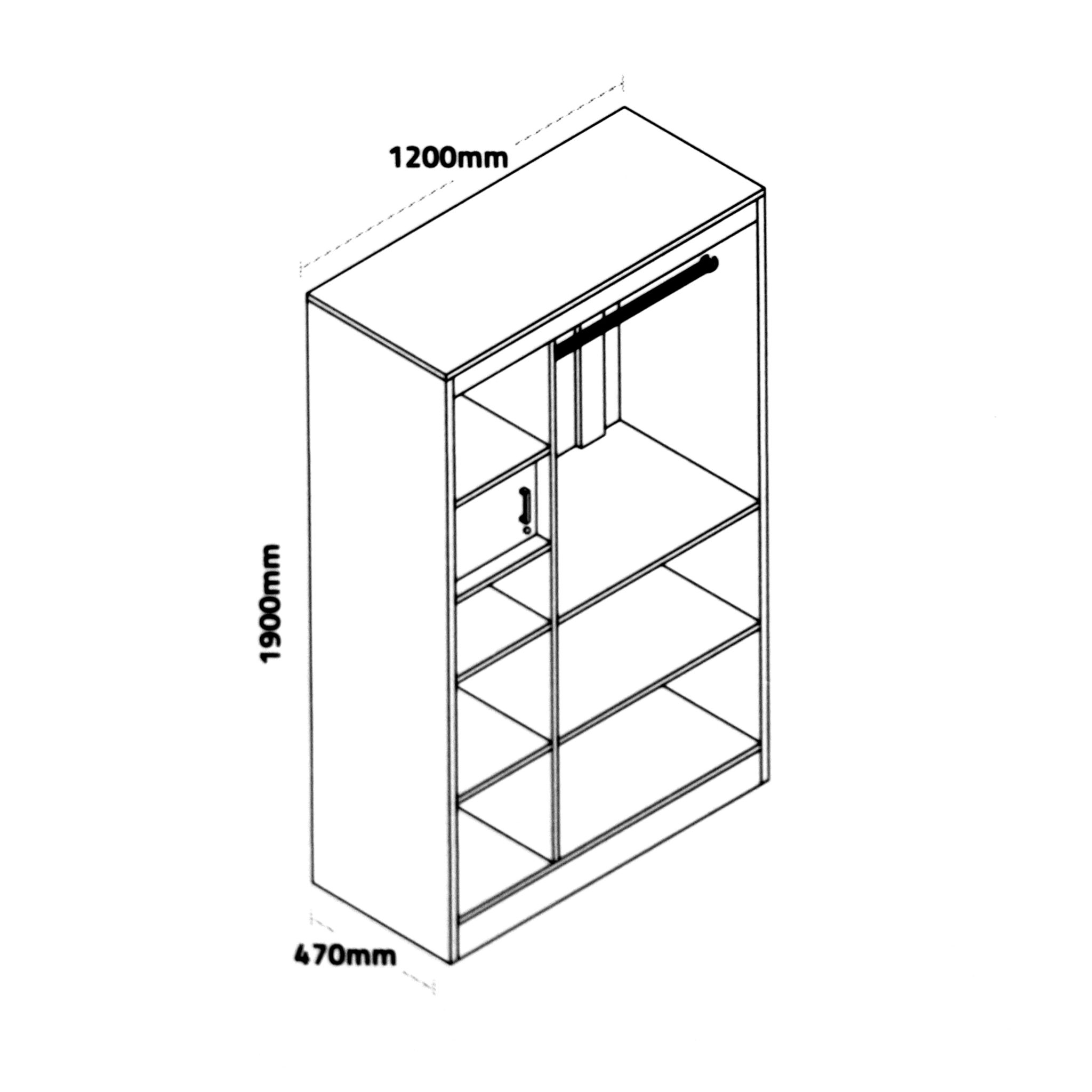 Lopez Three Door  Wardrobe with Inner Door